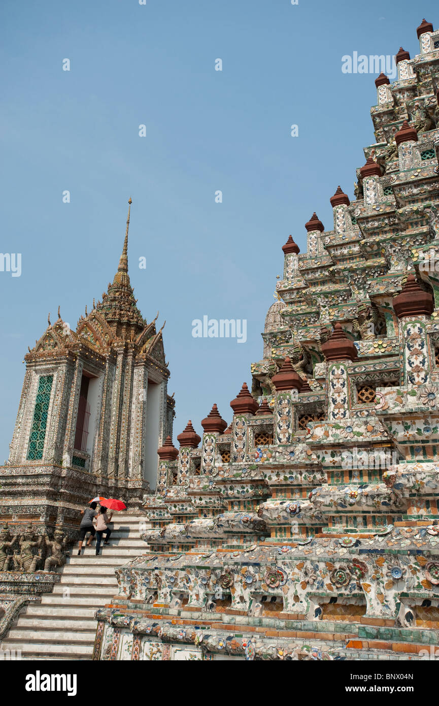 Il tempio dell'alba di Wat Arun, Bangkok, Thailandia, Asia Foto Stock