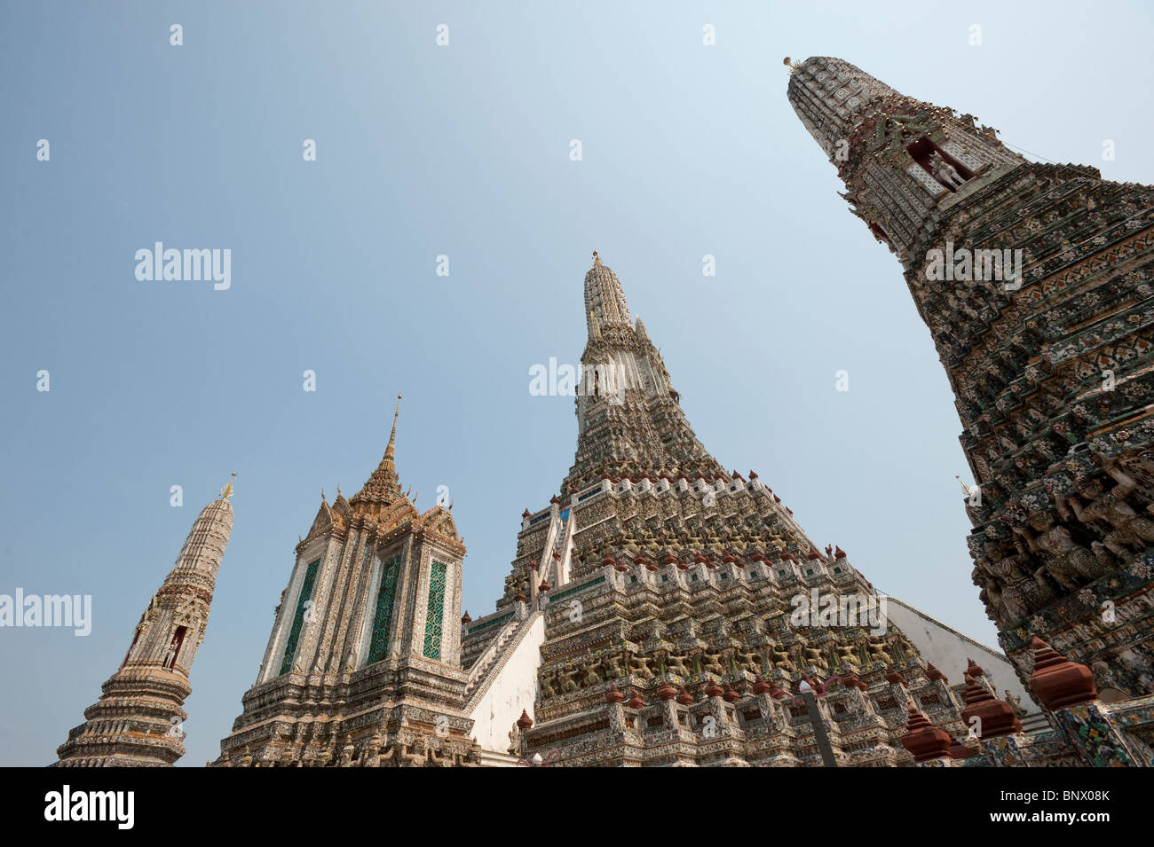 Il tempio dell'alba, Wat Arun, Bangkok, Thailandia, Asia Foto Stock