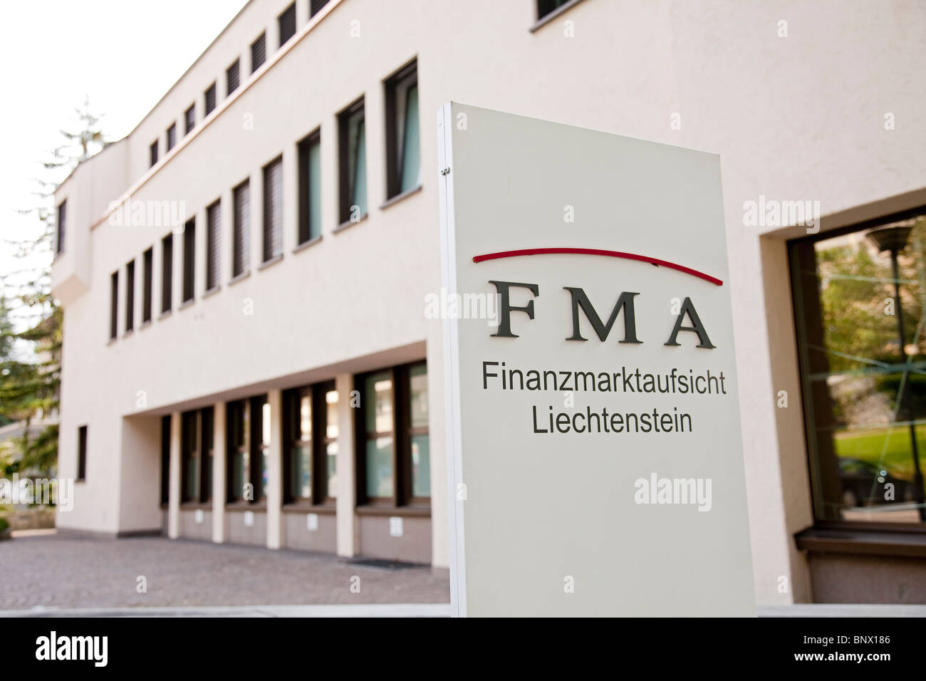 Finanzmarktaufsicht Liechtenstein ( FMA ), il mercato finanziario competente a Vaduz Foto Stock