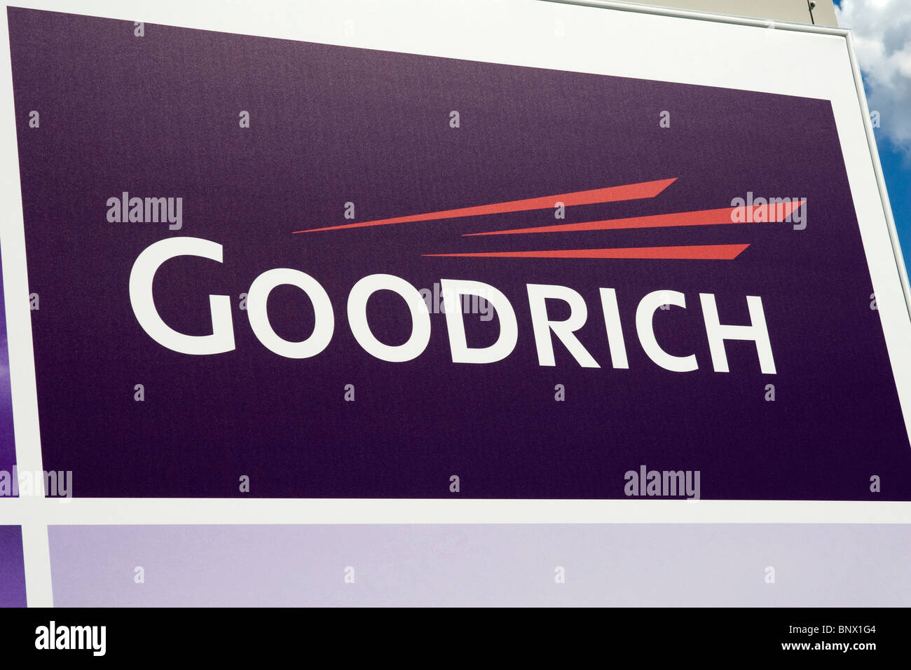 Goodrich logo aziendale a Farnborough International Air Show 2010 Gran Bretagna Foto Stock