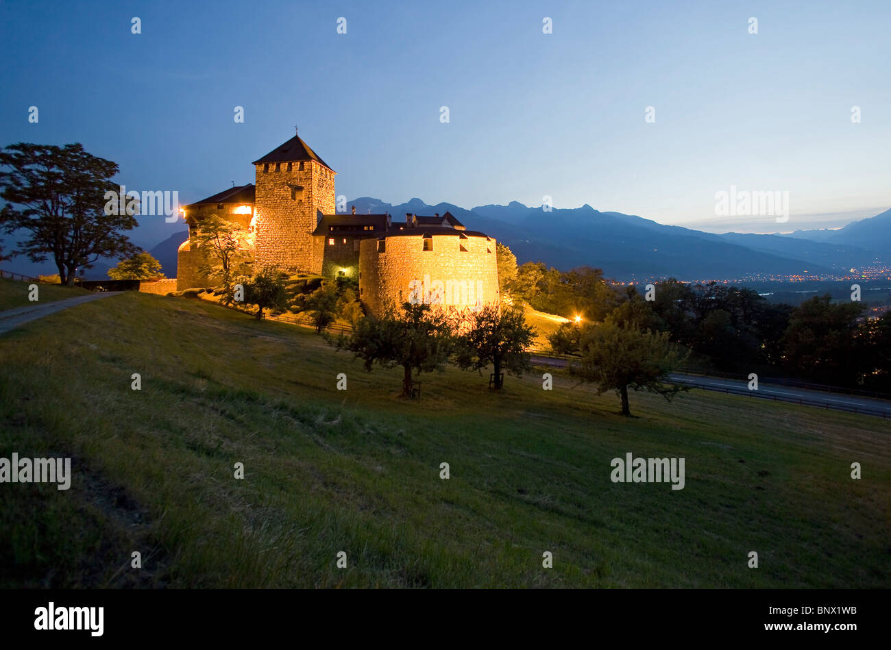 Il castello di Vaduz, residenza del Principe di Liechtenstein Foto Stock