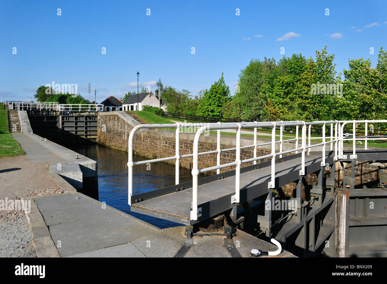 Neptune's Staircase, una scala della serratura del Caledonian Canal a Banavie, Fort William, Highlands, Scotland, Regno Unito Foto Stock