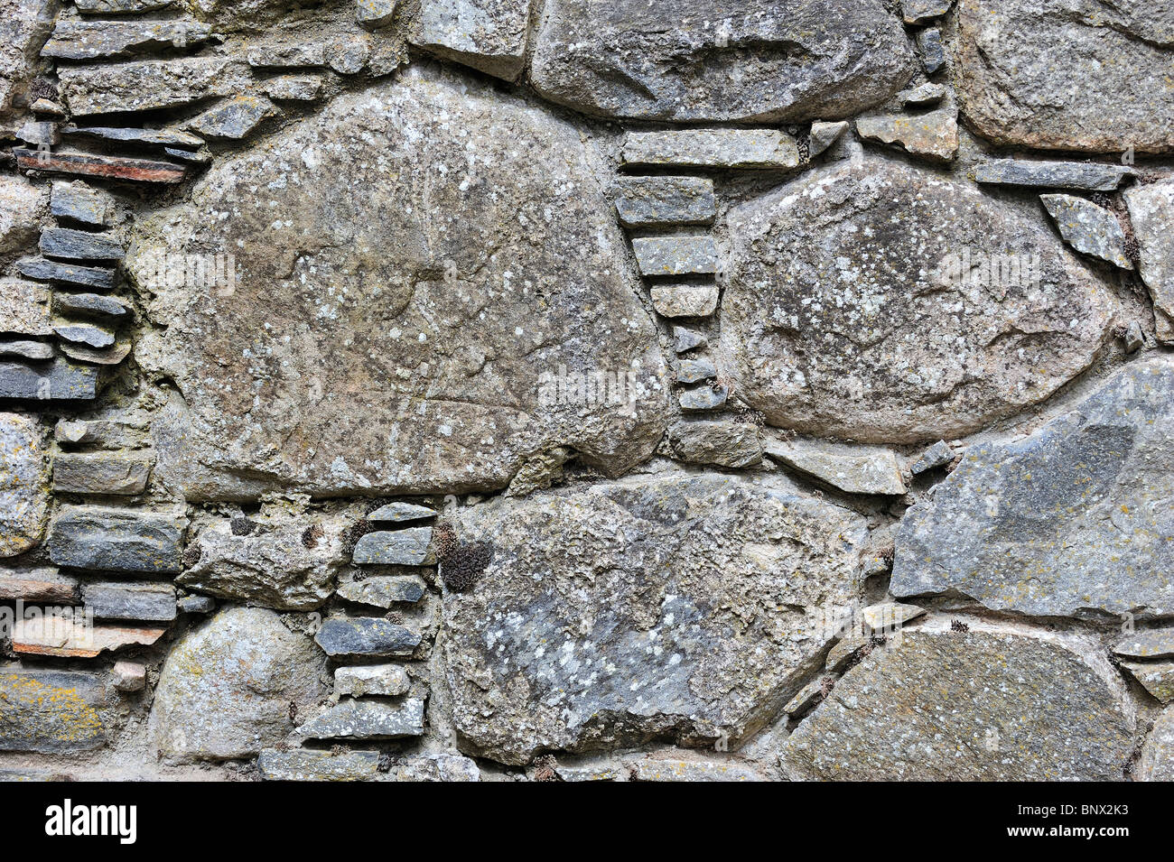 Dettaglio della muratura nelle rovine di Ruthven caserma, costruito nel 1719 dopo il 1715 Giacobita rising, vicino a Kingussie in Highland Foto Stock