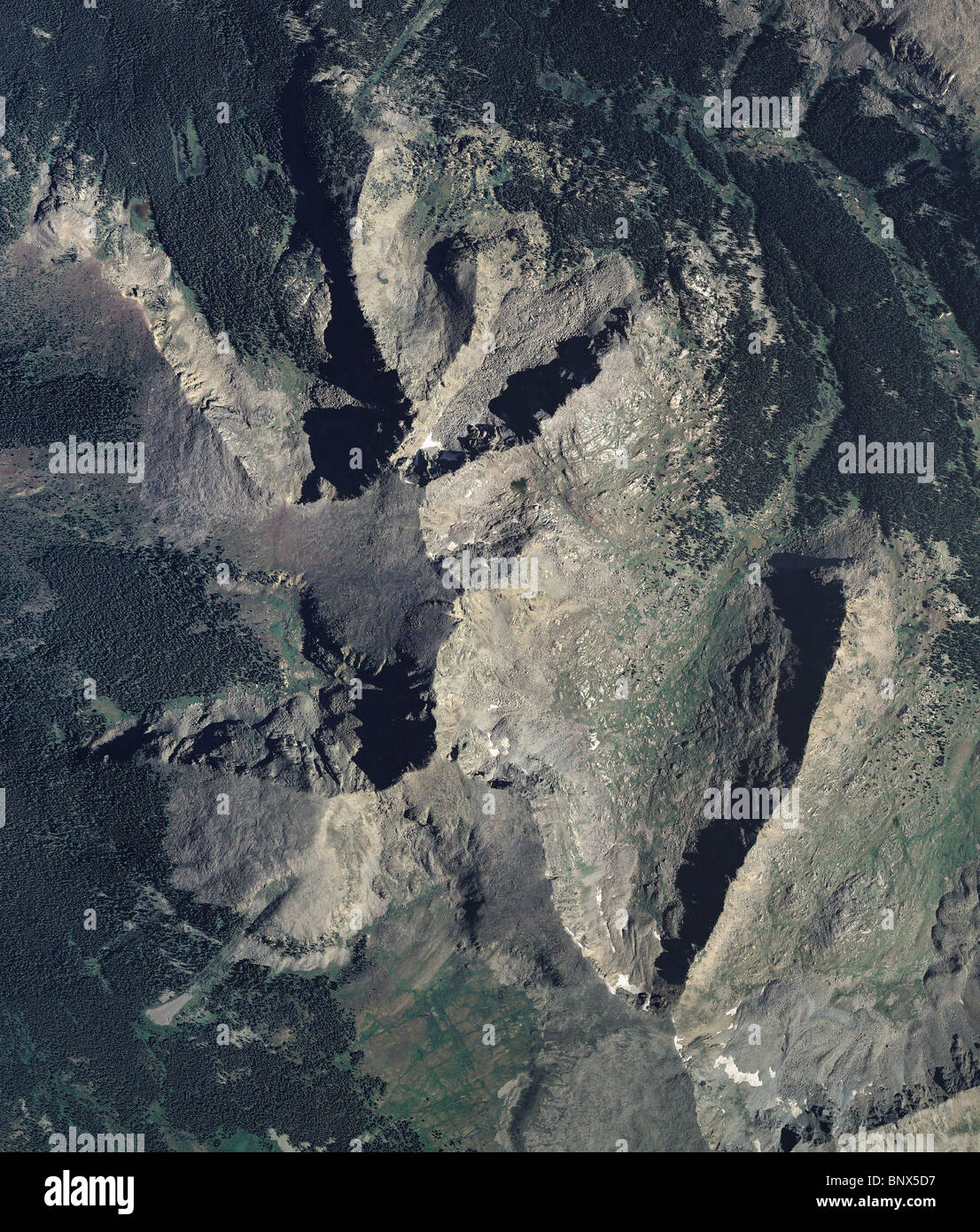 Mappa aerea vista delle Montagne Rocciose in Colorado Foto Stock