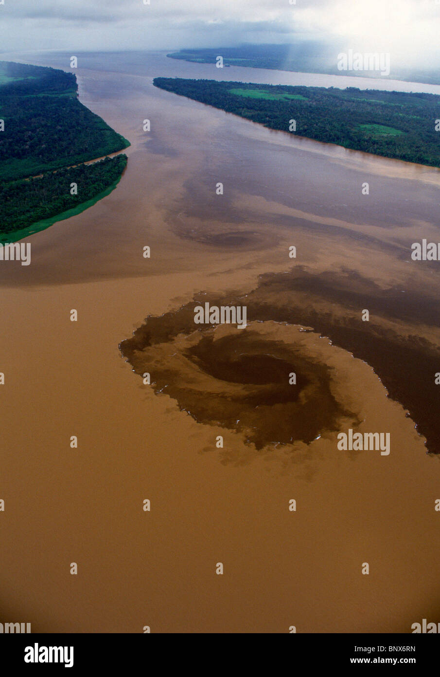 Río Xingu e il Río Tapajós confluenza con l'Amazzonia mainstream. Foto Stock