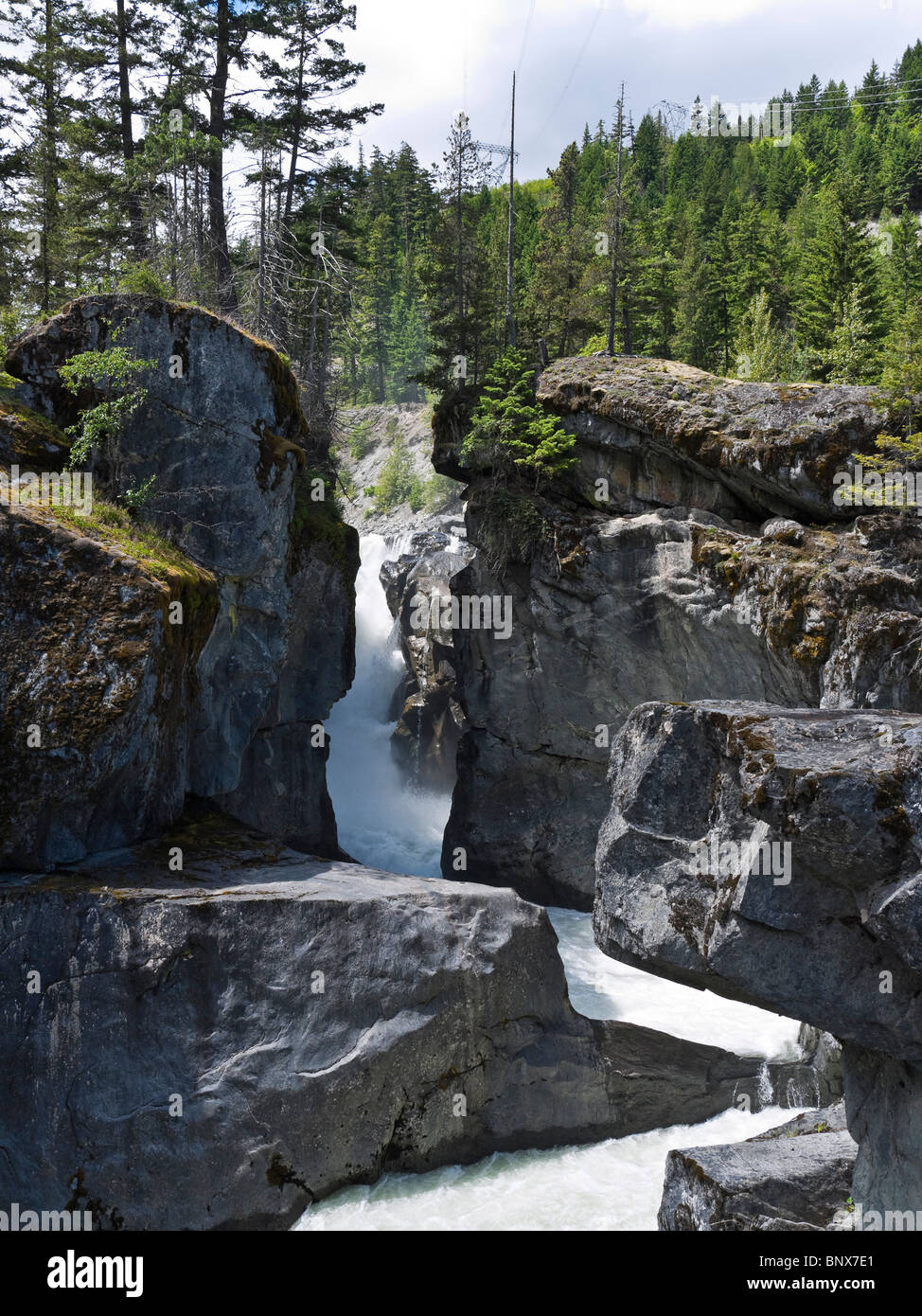 Nairn cade il Green River vicino a Pemberton Nairn cade Parco Provinciale BC Canada Foto Stock