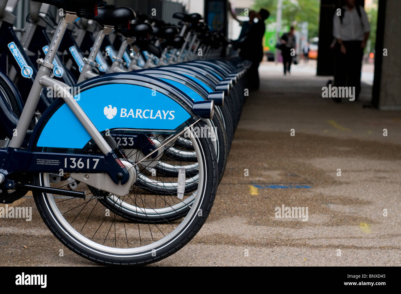 Barclays sponsorizzato biciclette Foto Stock