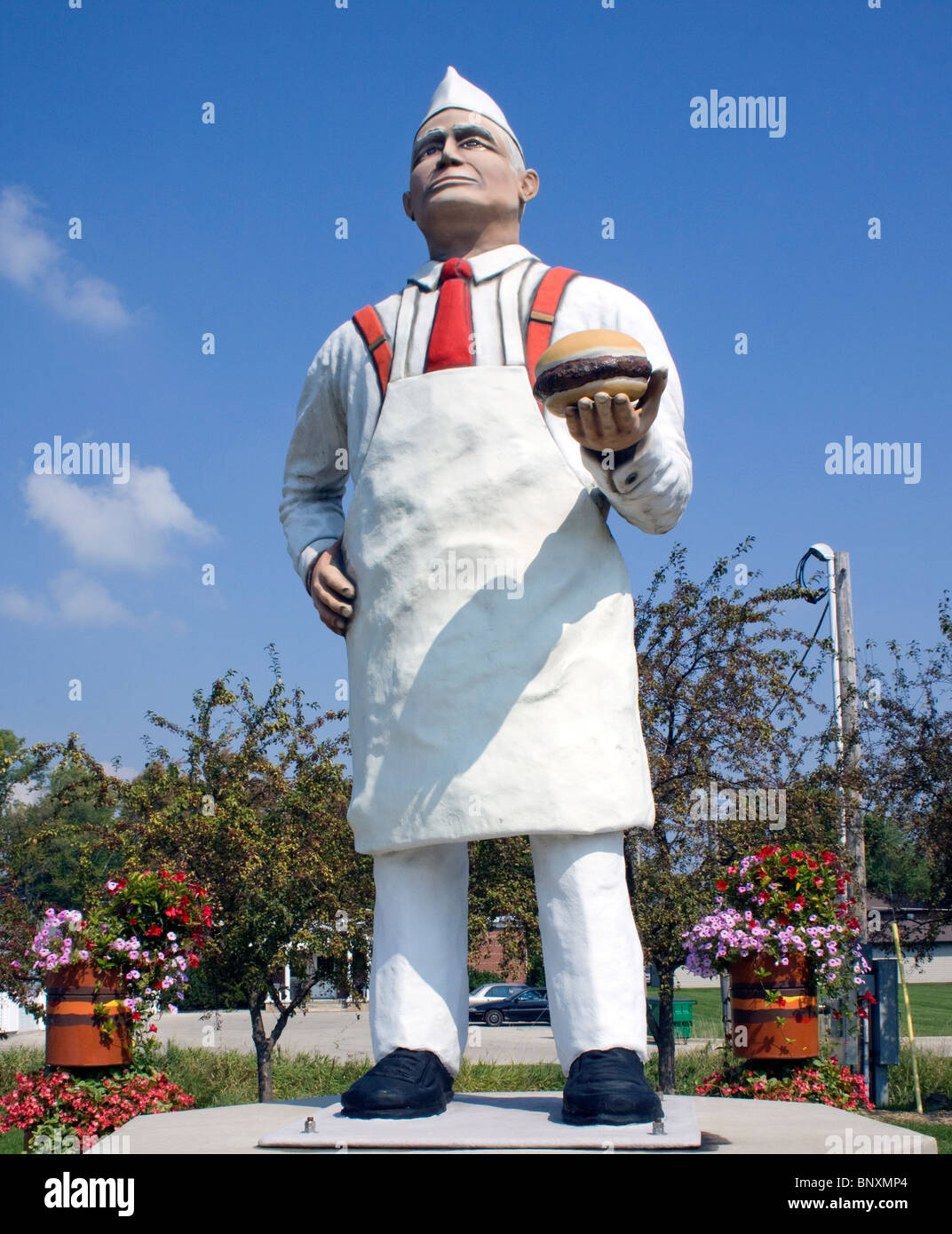 Hamburger inventore Charlie Nagreen Statua in Seymour Wisconsin Foto Stock