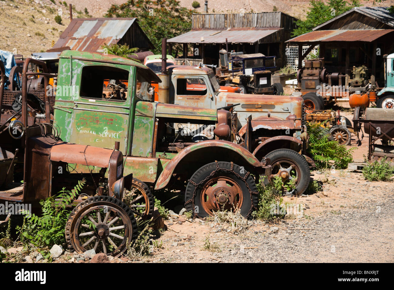 Girolamo, Arizona - Rame antico centro minerario vicino a Sedona. Don Robertson è oro re la mia città fantasma e antico cantiere automatica. Foto Stock