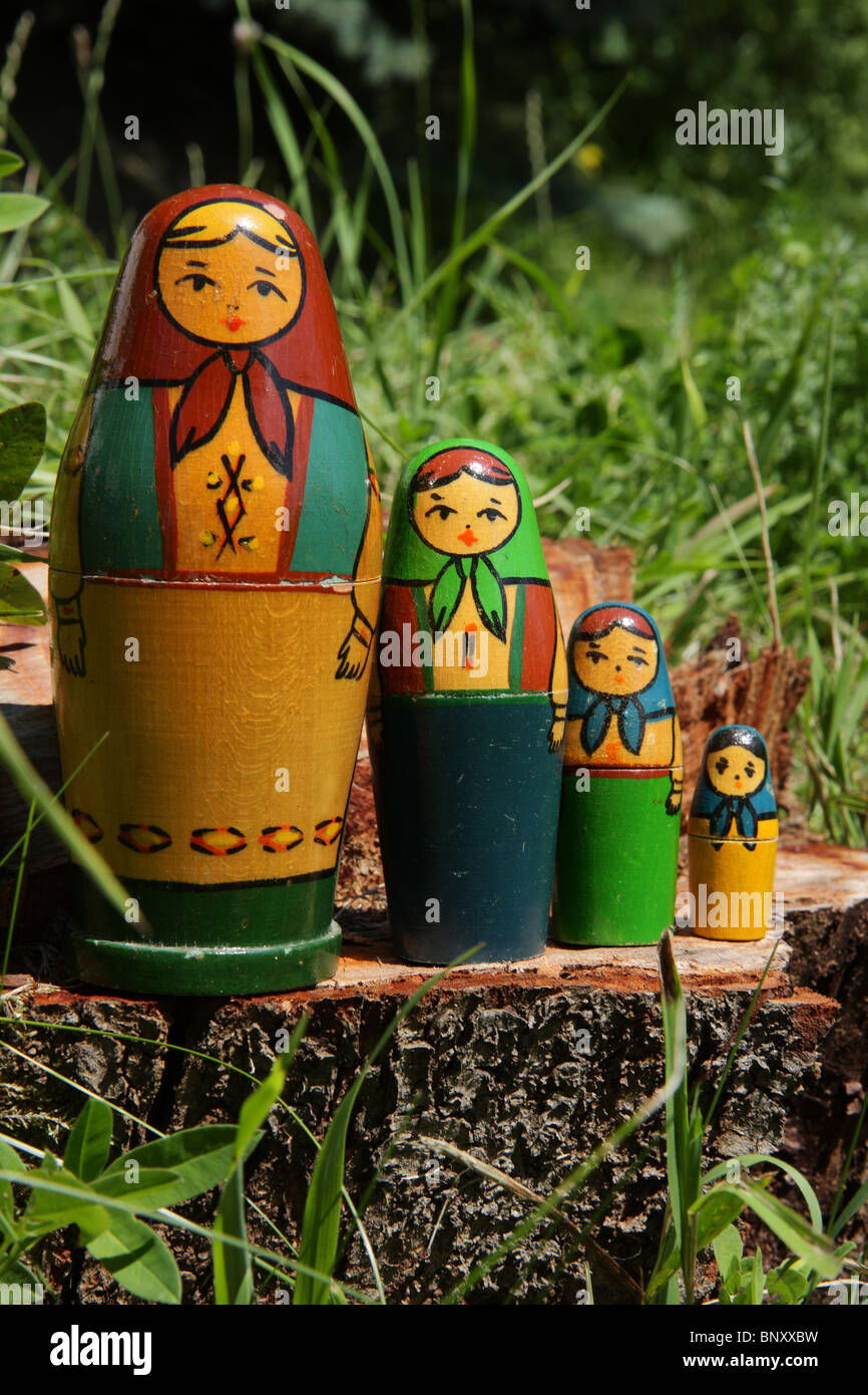 Quattro Matryoshka russo bambole Foto Stock