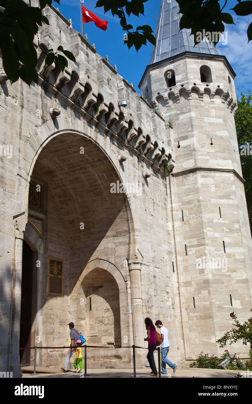 Entrata al Palazzo Topkapi ad Istanbul in Turchia Foto Stock