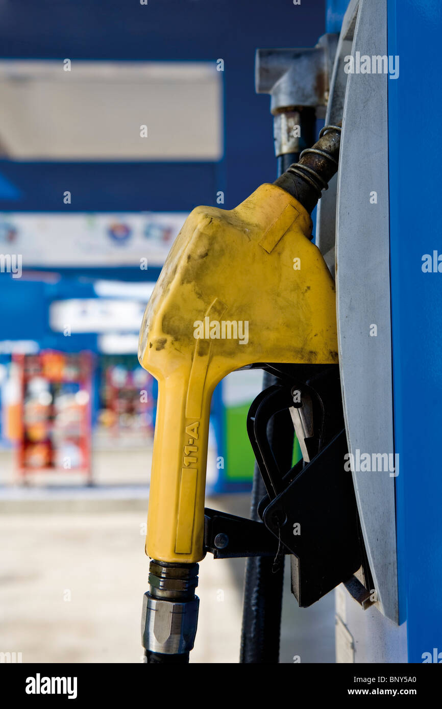 Stazione di gas sulla strada nazionale 1, tra Agadir e Essaouira, Marocco Foto Stock