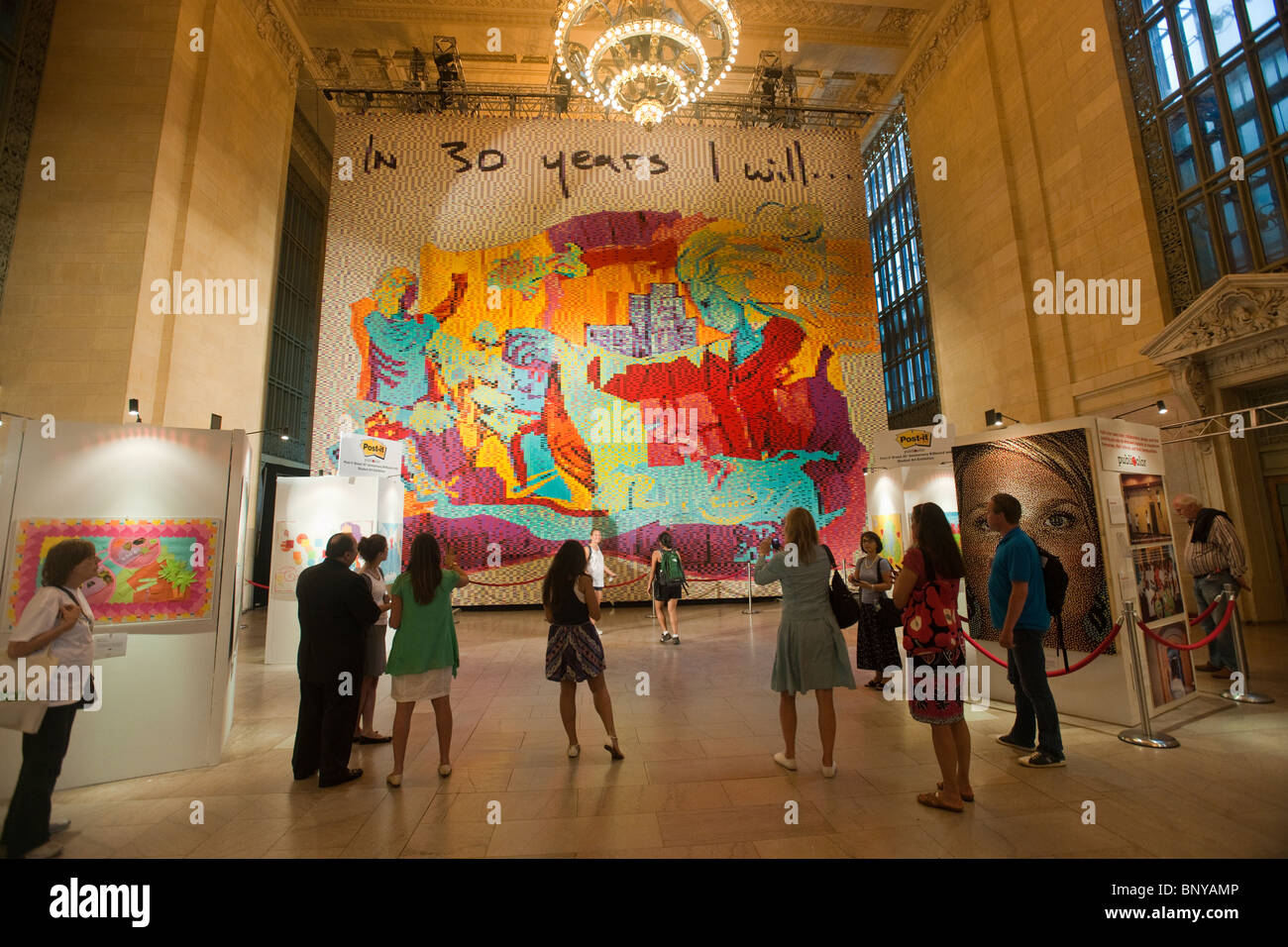 Illustrazione creata con più di 100.000 Post-it Super Sticky Notes Foto Stock