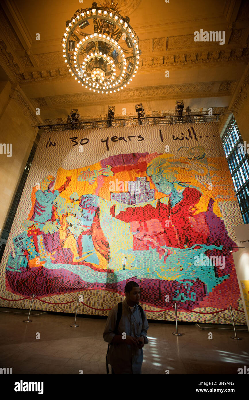 Illustrazione creata con più di 100.000 Post-it Super Sticky Notes Foto Stock