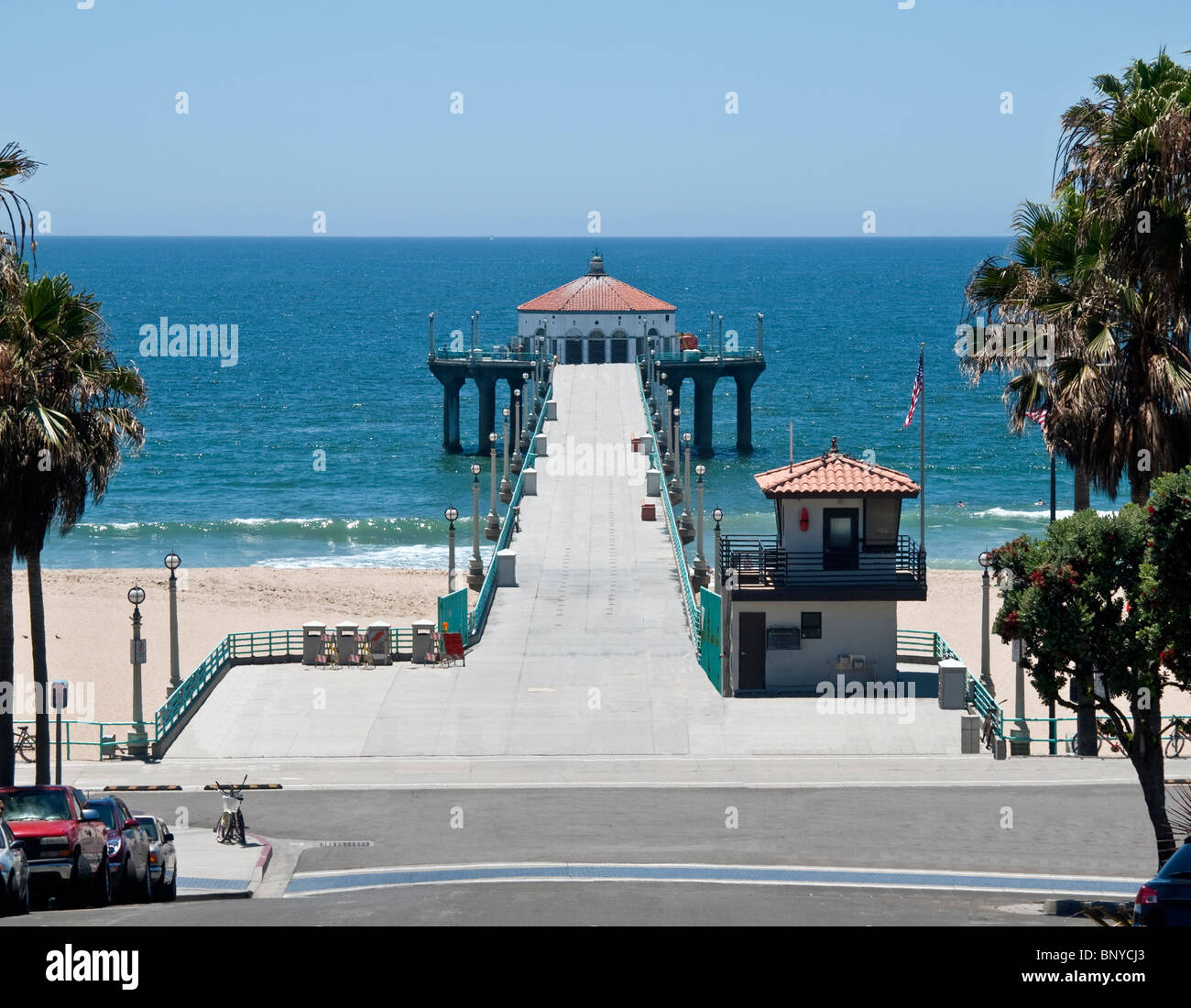 Manhattan Beach pier nella South Bay regione della Contea di Los Angeles. Foto Stock