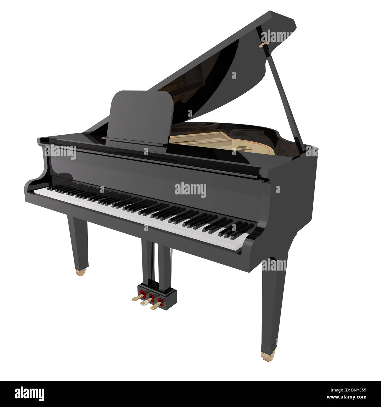 Gand pianoforte isolato su uno sfondo bianco Foto Stock