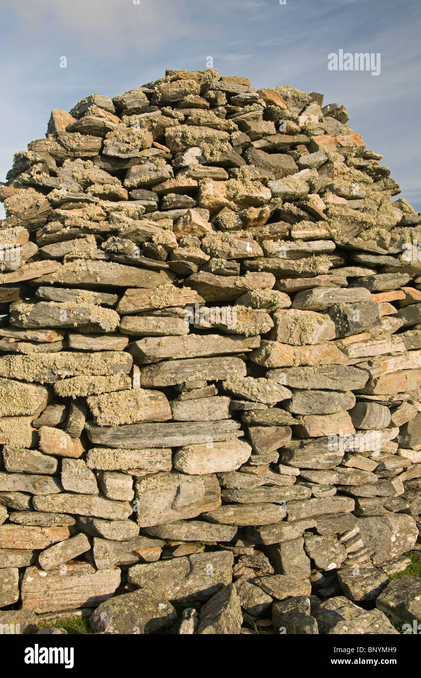 Il rovinato broch alla Dun Bhuirgh, Mealabost, a nord ovest di Lewis, Ebridi Esterne. Western Isles, Scozia. SCO 6232 Foto Stock
