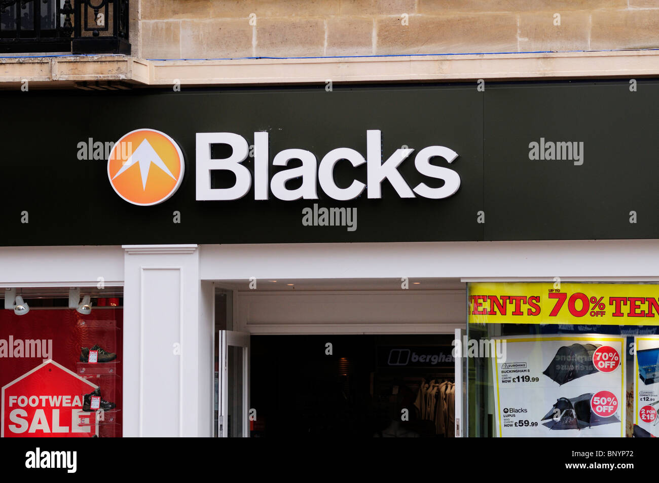Blacks Outdoor camping shop store, Cambridge, Inghilterra, Regno Unito Foto Stock