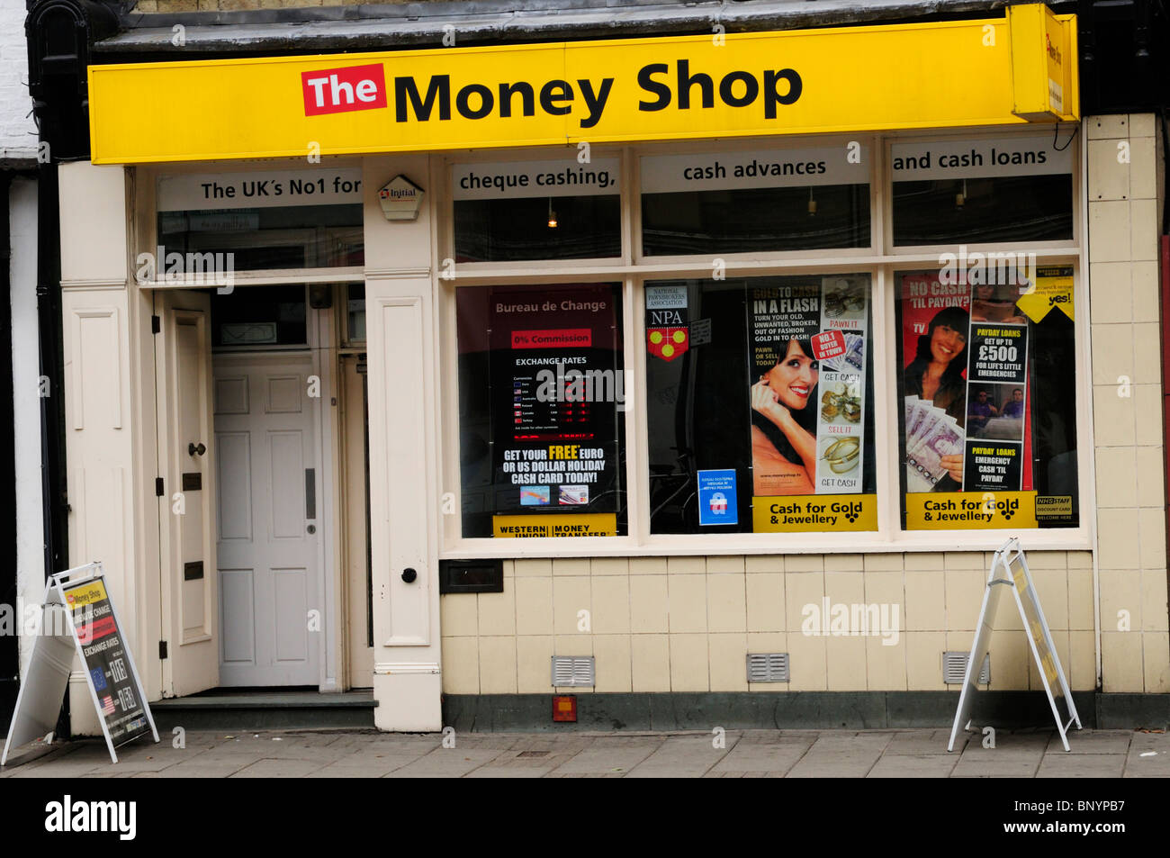 Il denaro Shop, Cambridge, Inghilterra, Regno Unito Foto Stock