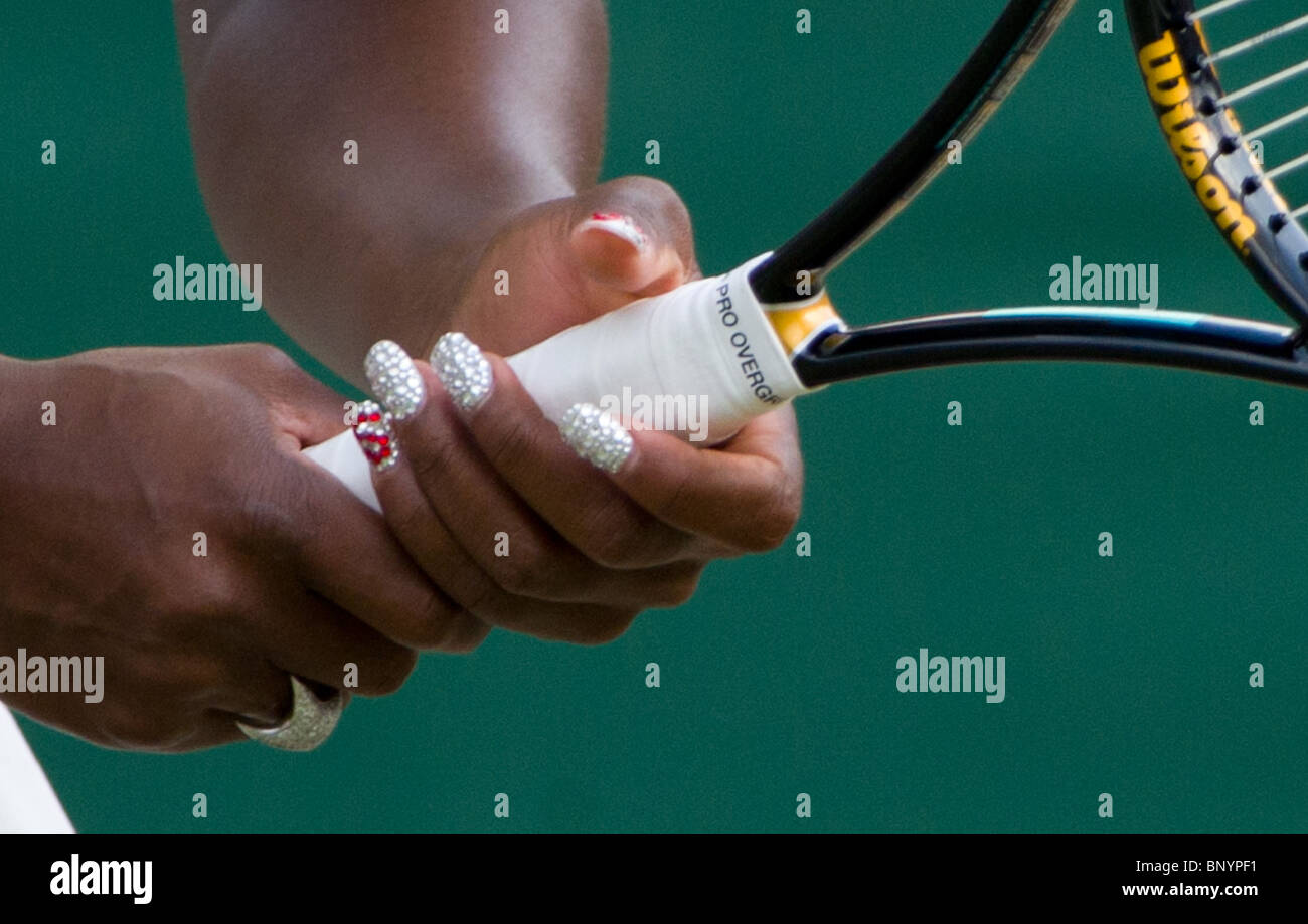 25 giugno 2010: Serena Williams & Venus Williams v Timea Bacsinszky (SUI) & Tathiana GARBIN (ITA) n. 2 corte. Wimbledon Tennis. Foto Stock