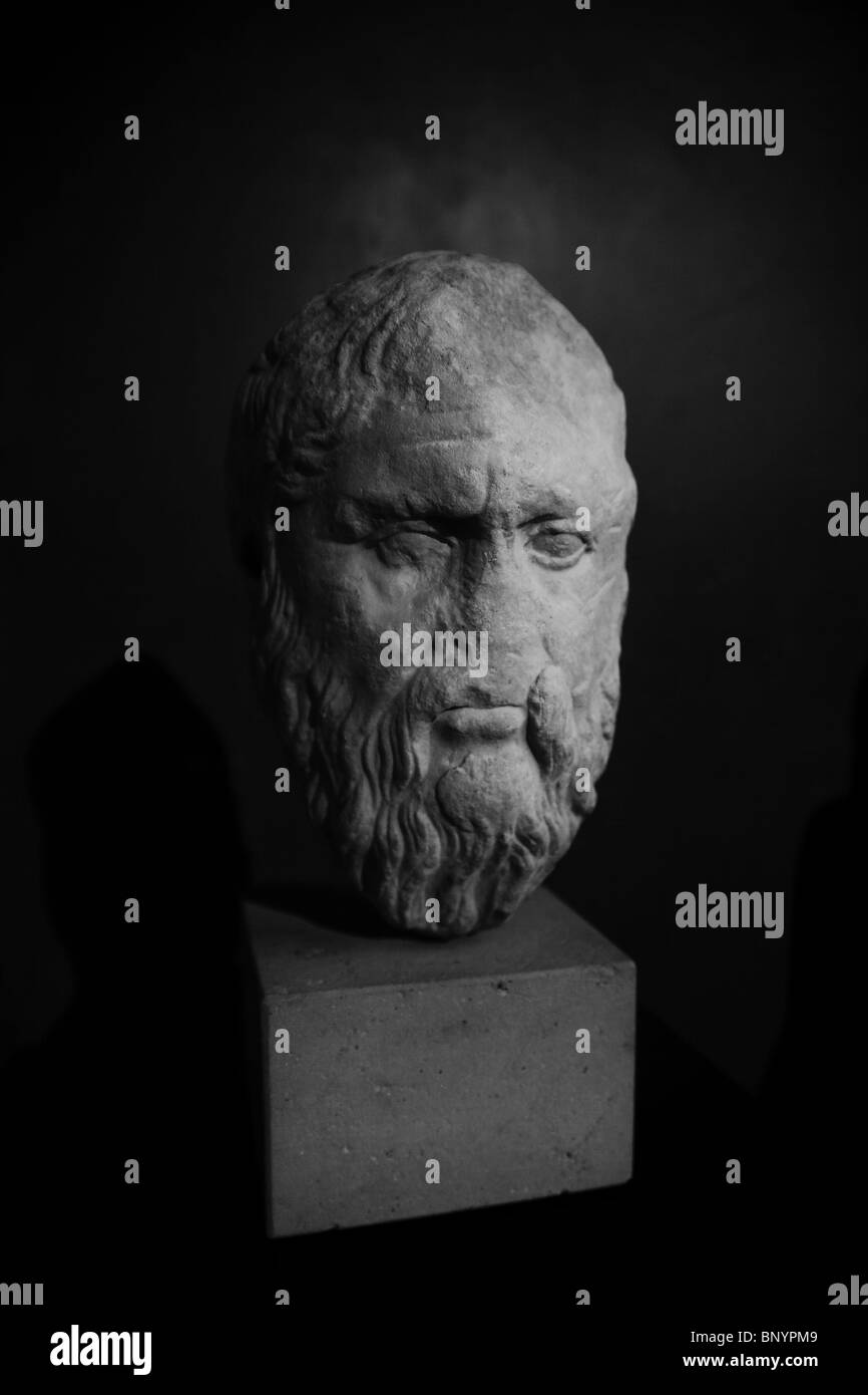 Inizio la raccolta della storia della Neue Museum 'Nuovo Museo' in Berlin-Portrait del filosofo Platone (428-349 a.C.) Foto Stock