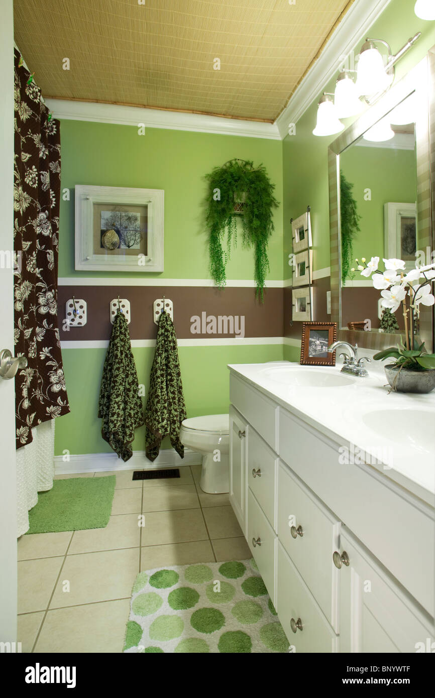 Moderno bagno degli ospiti in casa americana Foto Stock