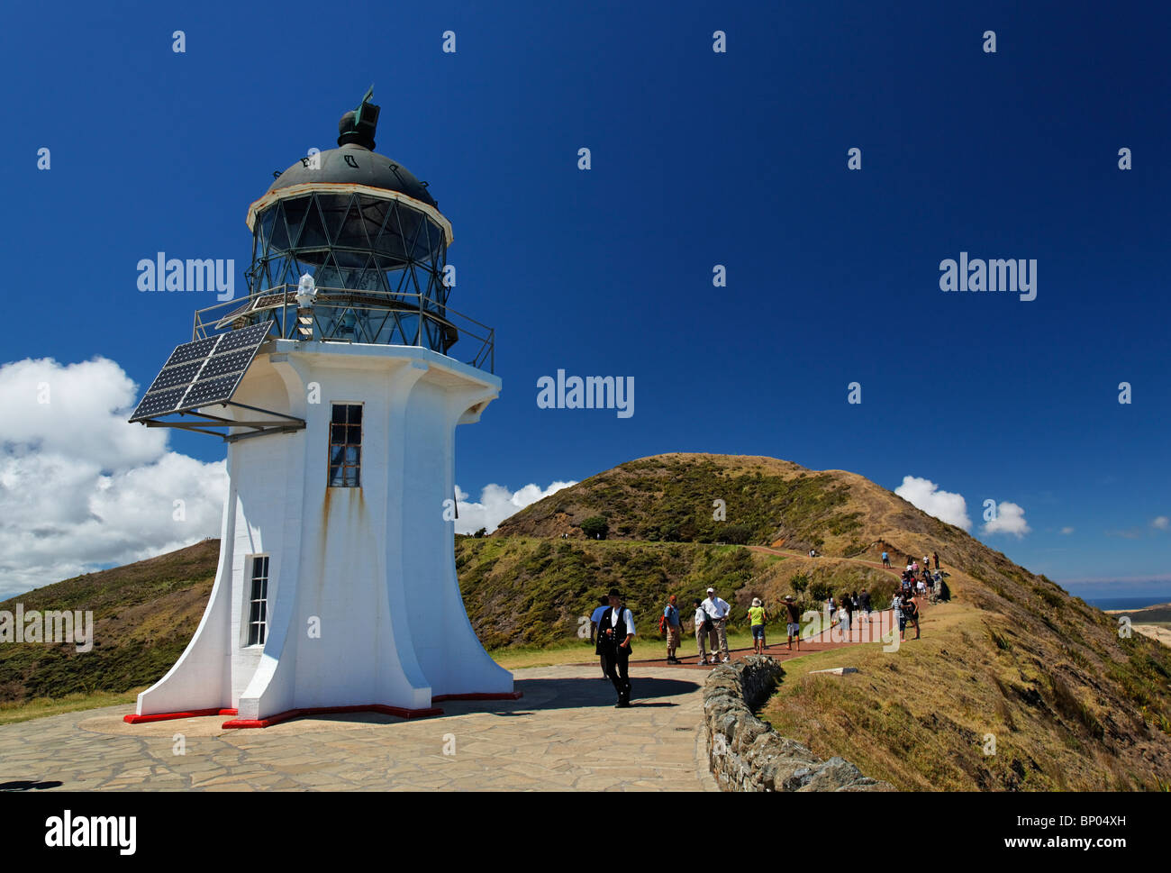 Cape Reinga Lighthouse presso la maggior parte punta settentrionale della Nuova Zelanda Isola del nord Foto Stock