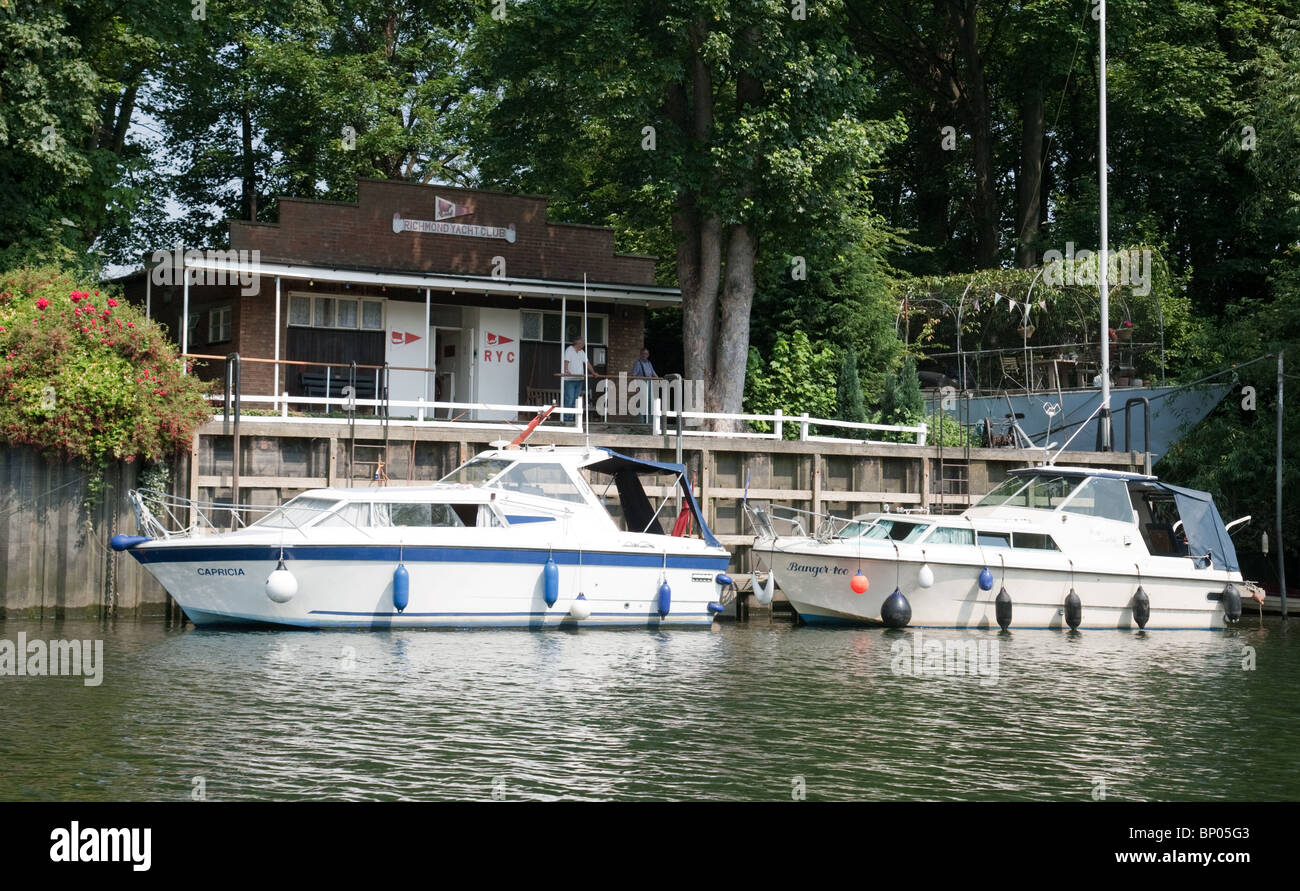 Richmond Yacht Club, Eel Pie Island, il fiume Tamigi, Twickenham, Richmond London REGNO UNITO Foto Stock