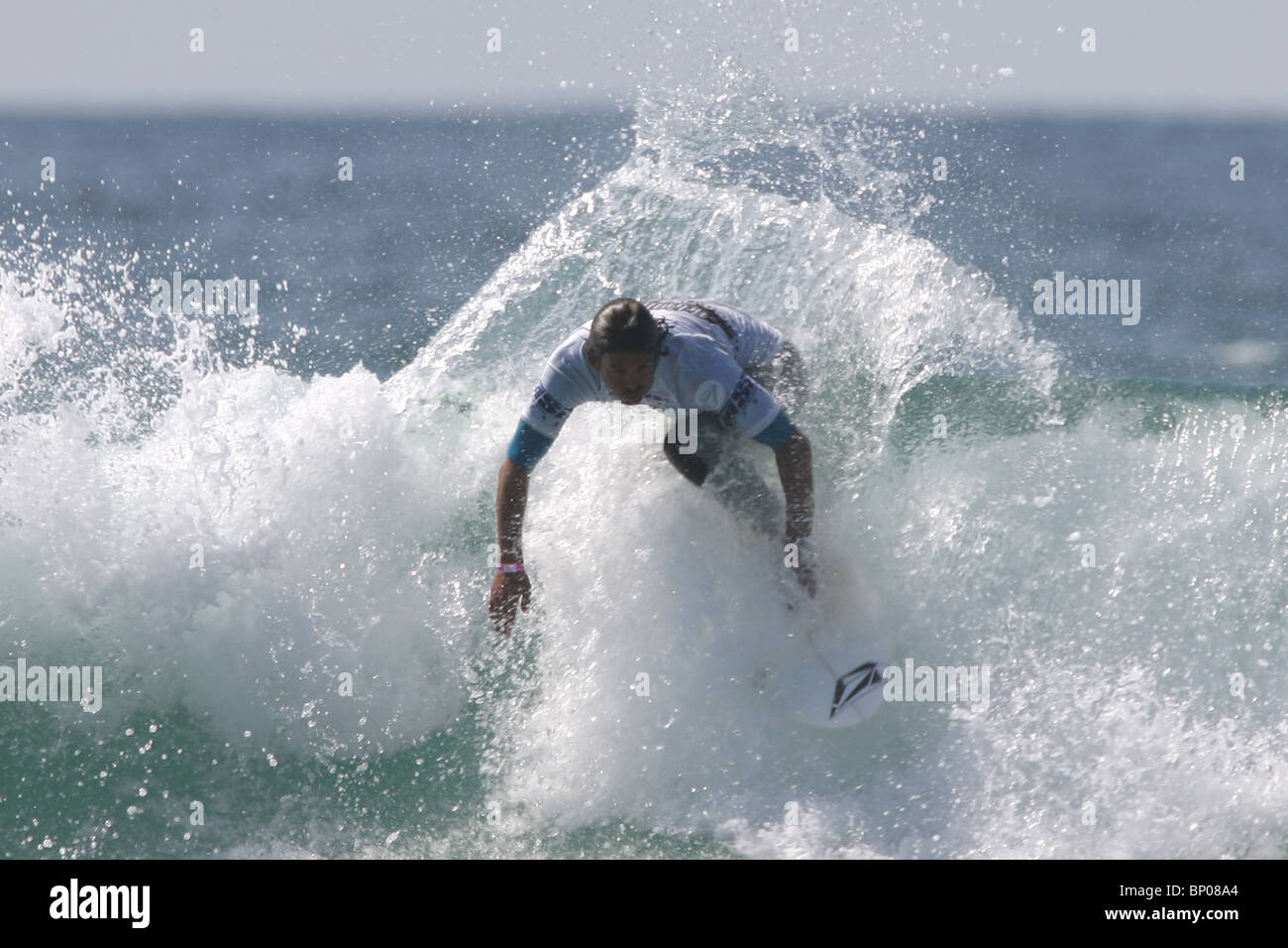 Il neozelandese, Jay Quinn, Relenless Boardmasters surf, concorrenza, Newquay Cornwall, Agosto 8th, 2010. Foto Stock