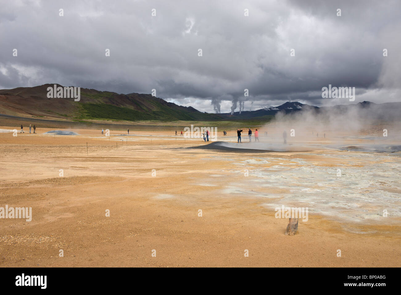 Le sorgenti termali nella zona di Namaskard, a nord est di Islanda, geotermica di geyser - Foto Stock