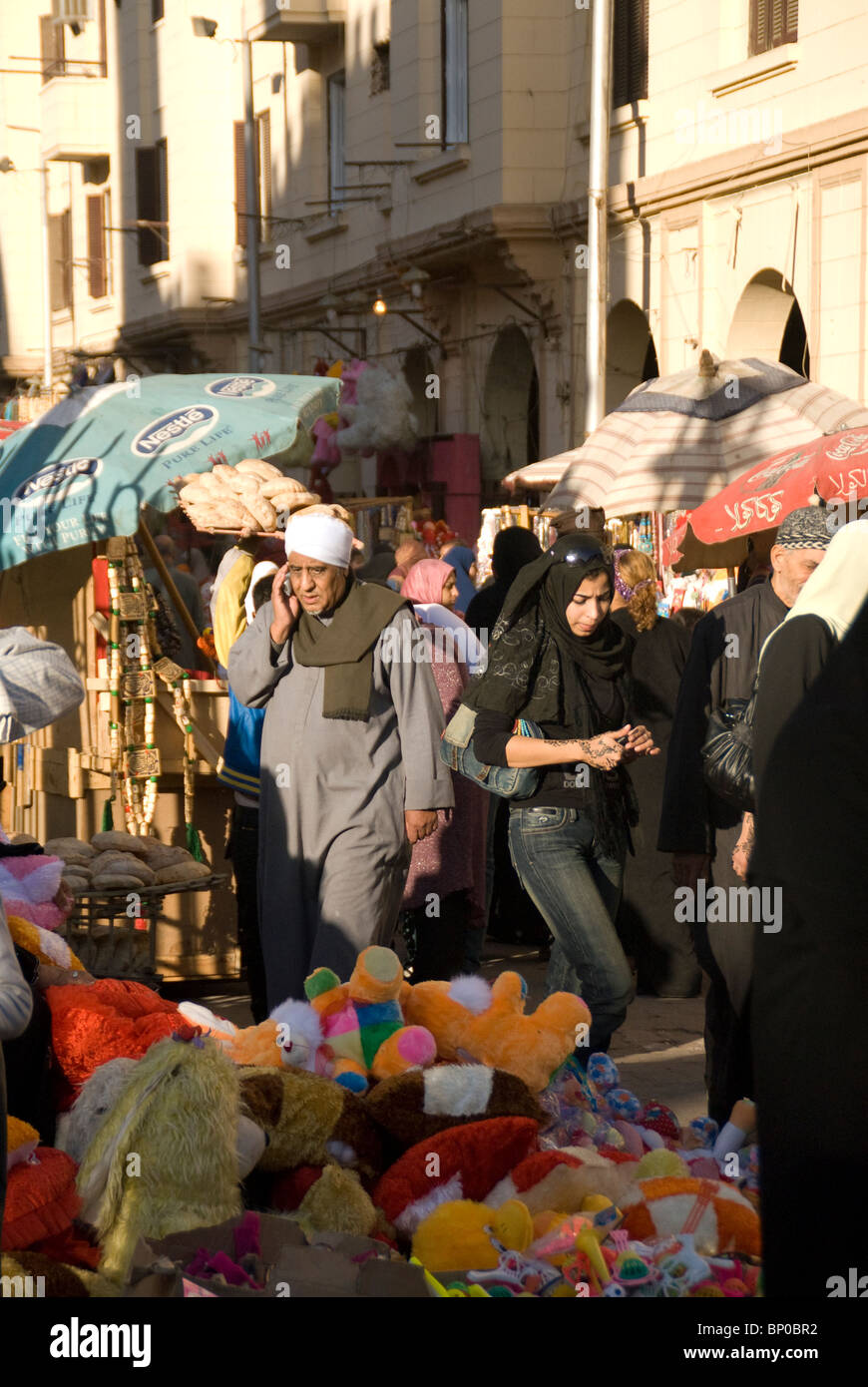 Kahn al-Khalili area di mercato, il Cairo, Egitto, Africa. Foto Stock