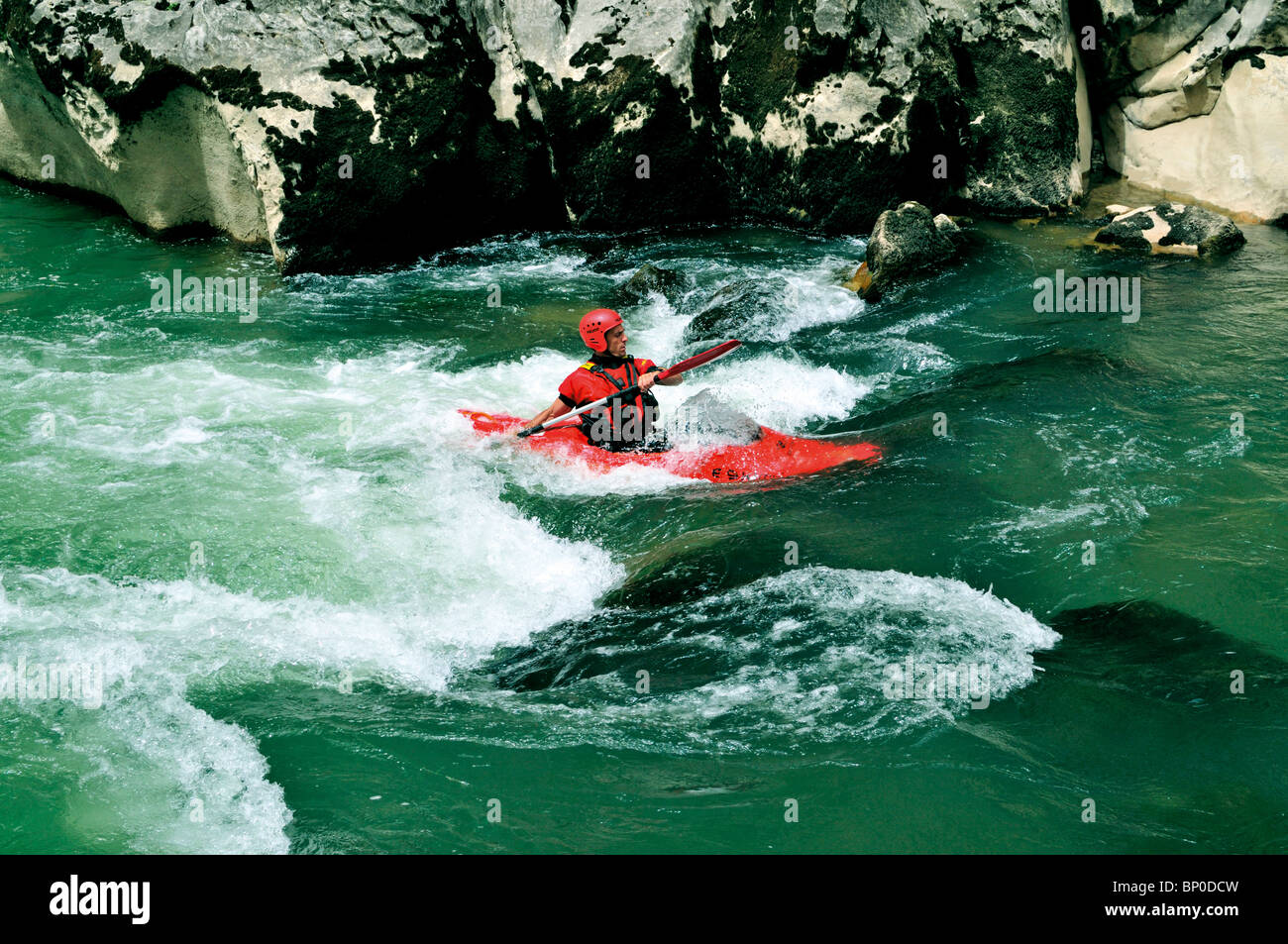 Spagna Navarra: kayak a Foz de Lumbier Foto Stock