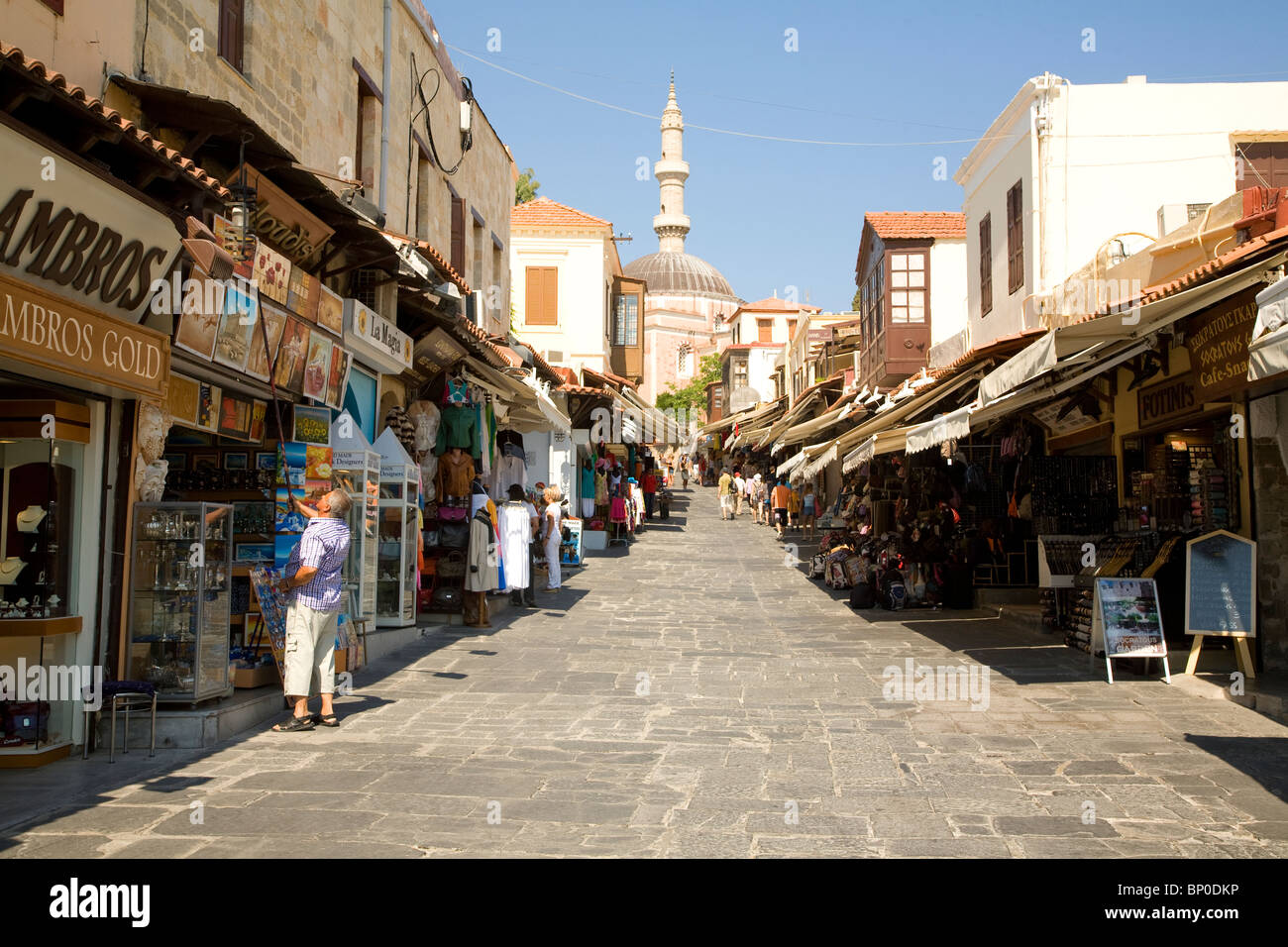 Soktratous street negozi, Rodi, Grecia Foto Stock