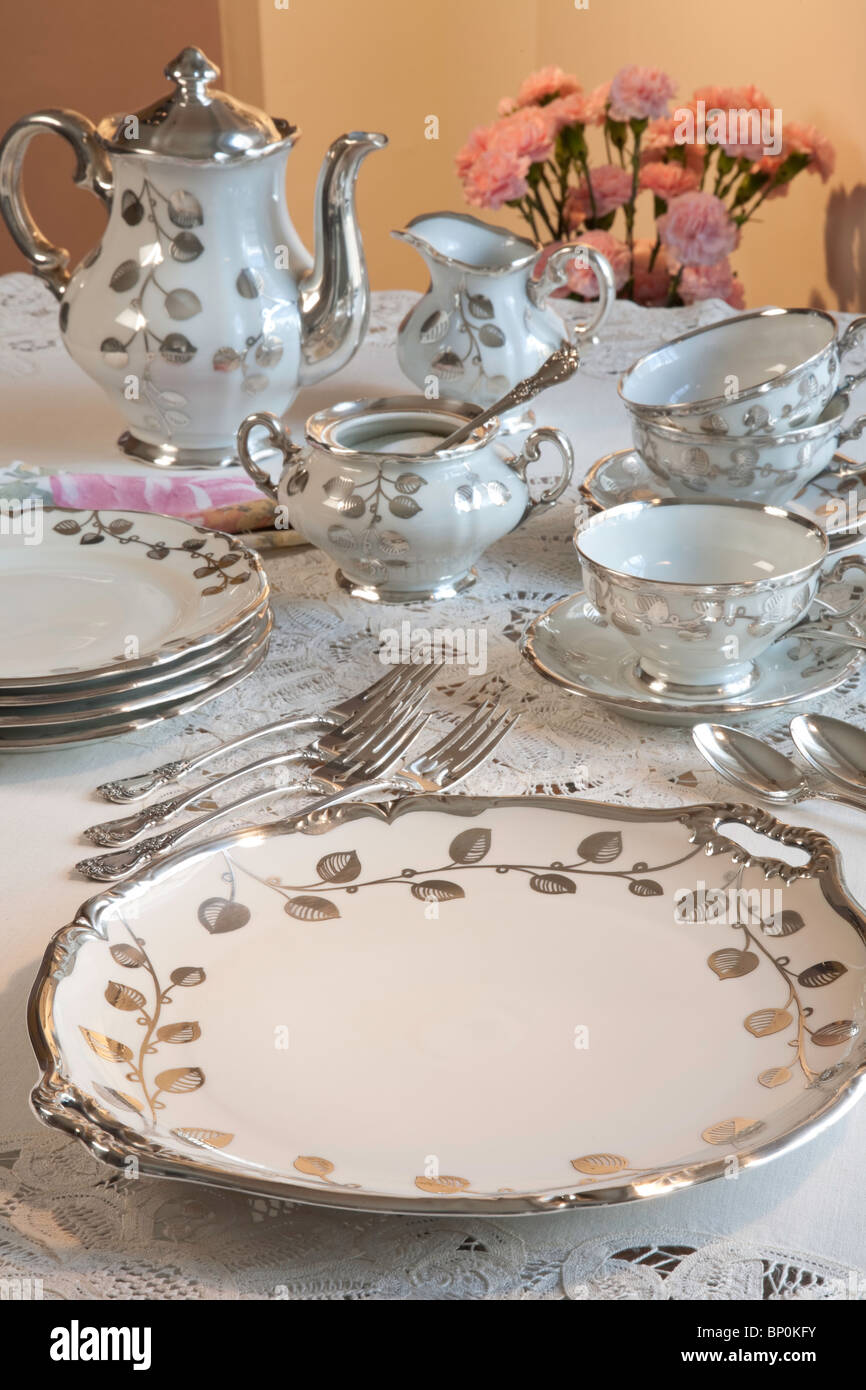 'High Tea Service sul tavolo" Foto Stock