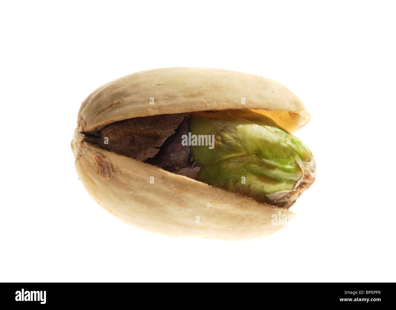 Il pistacchio closeup su bianco Foto Stock