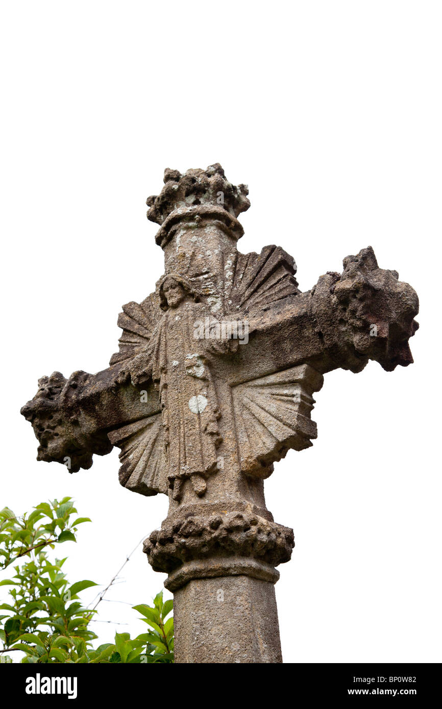 Vecchio, weathered Grave pietre in un villaggio inglese chiesa Foto Stock