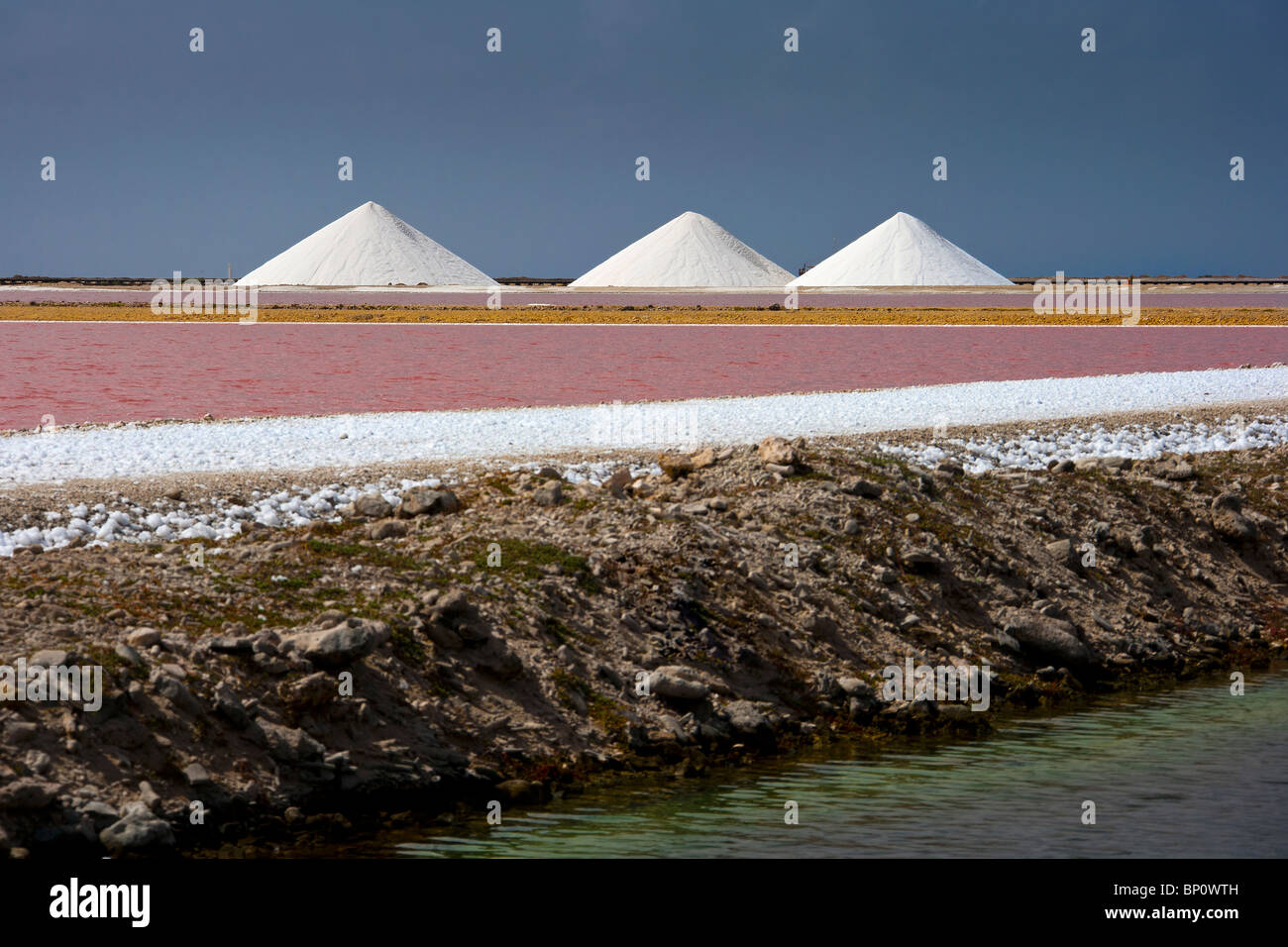 Le miniere di sale. Bonraire, Antille olandesi, Caraibi, Sud America Foto Stock