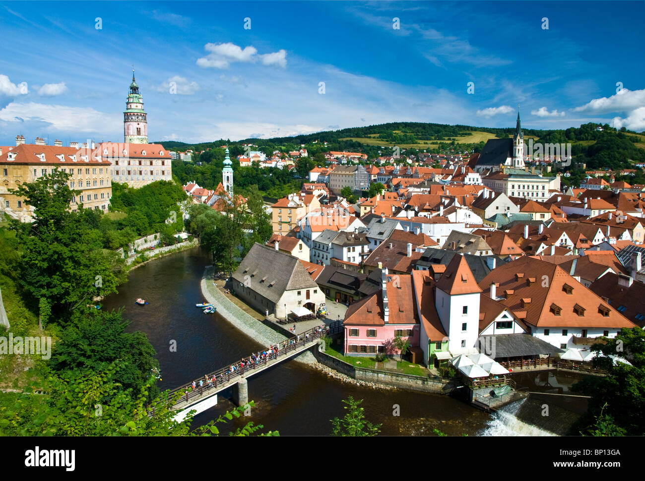 Cesky Krumlov il panorama della città Foto Stock