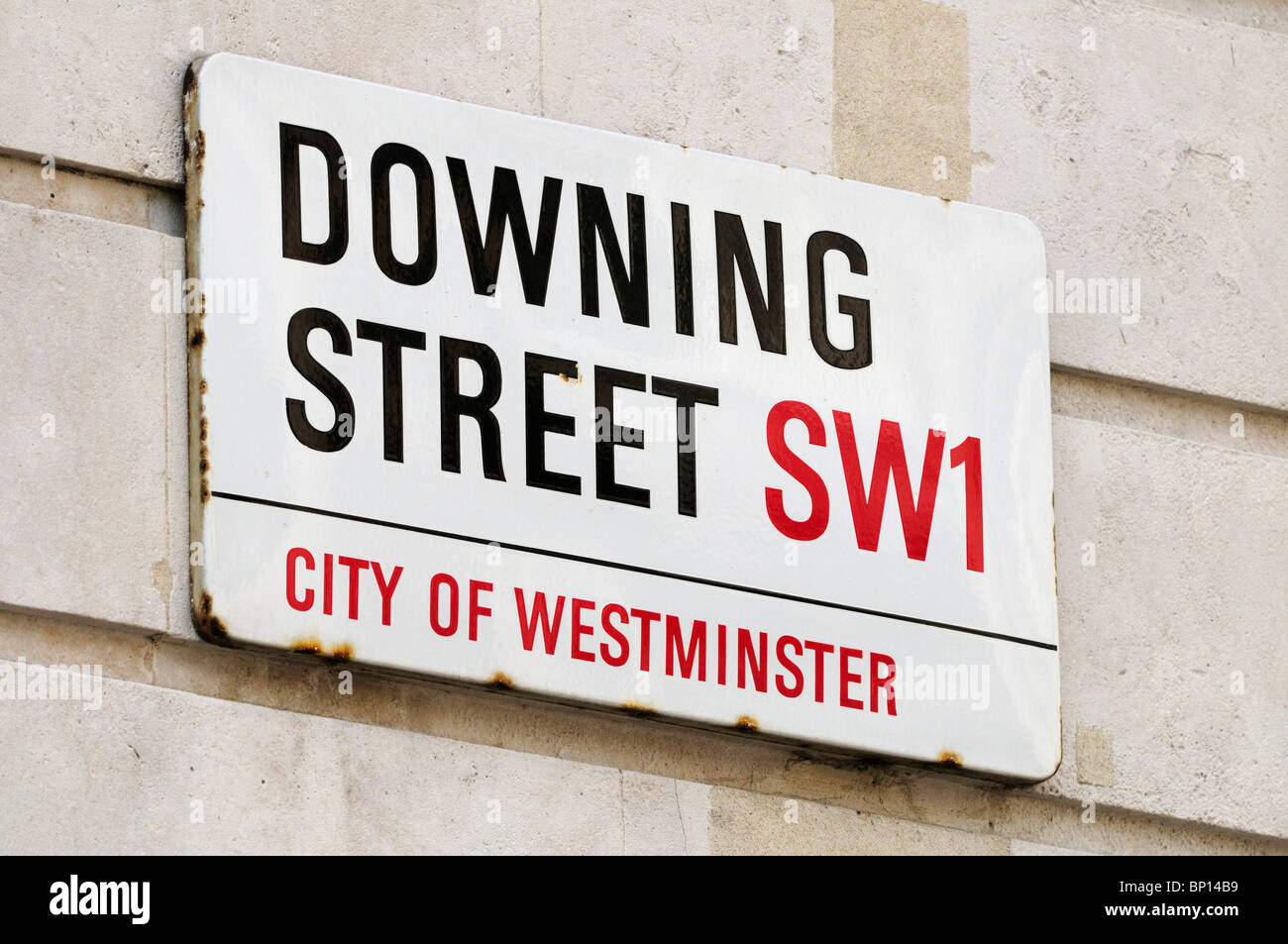 Downing Street segno, London, England, Regno Unito Foto Stock