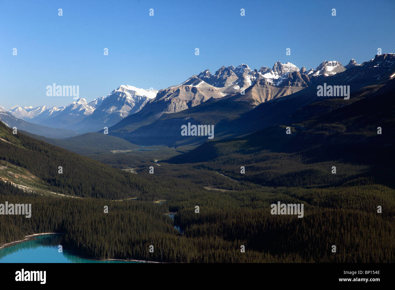 Canada, Alberta, il Parco Nazionale di Banff, Mistaya River Valley, montagne rocciose Foto Stock
