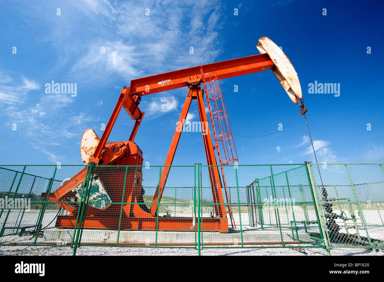 Francia, regione di Parigi, Seine et Marne, pozzo petrolifero Foto Stock