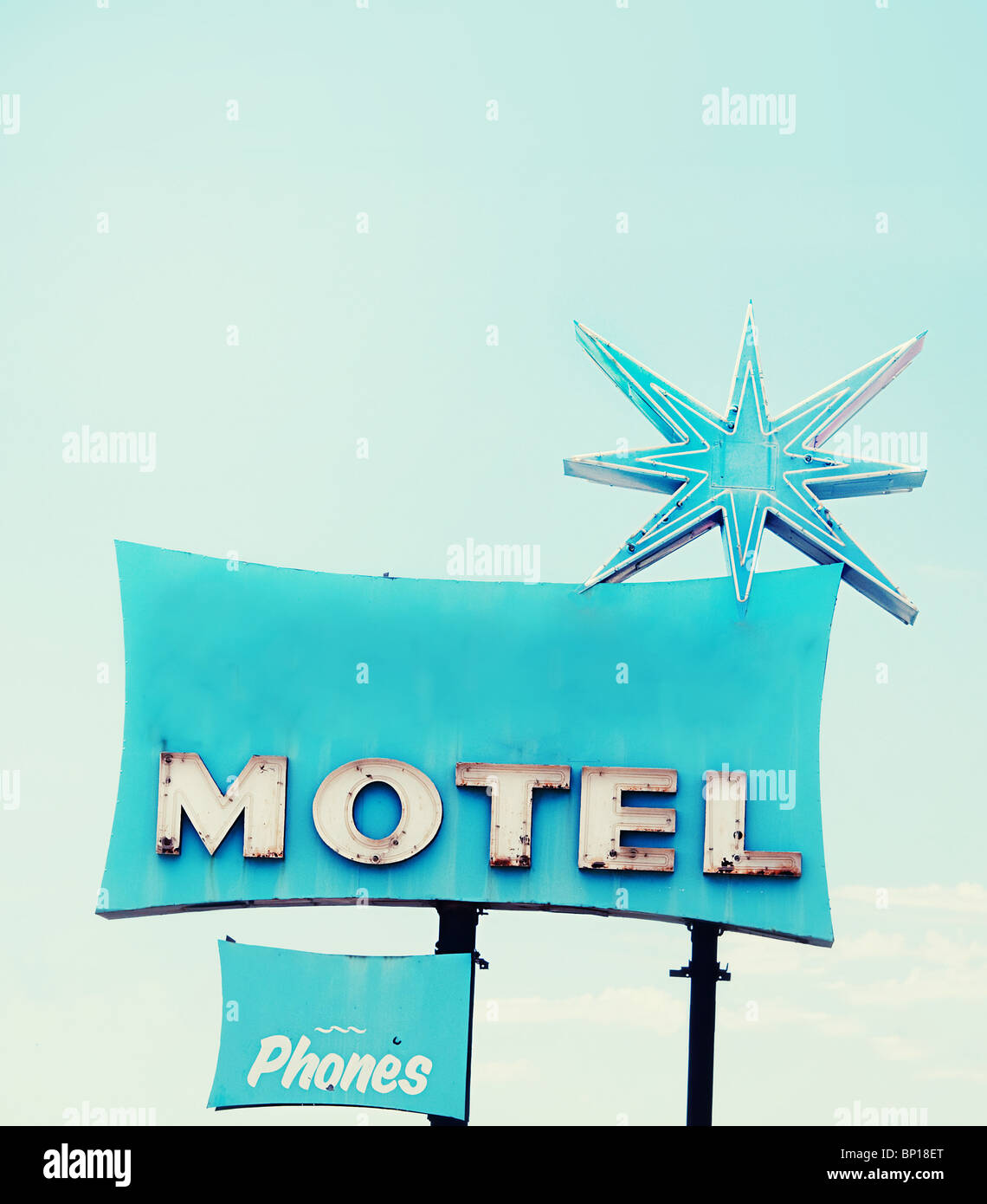 Vecchio vintage retrò motel sign off route 66 in Az Foto Stock