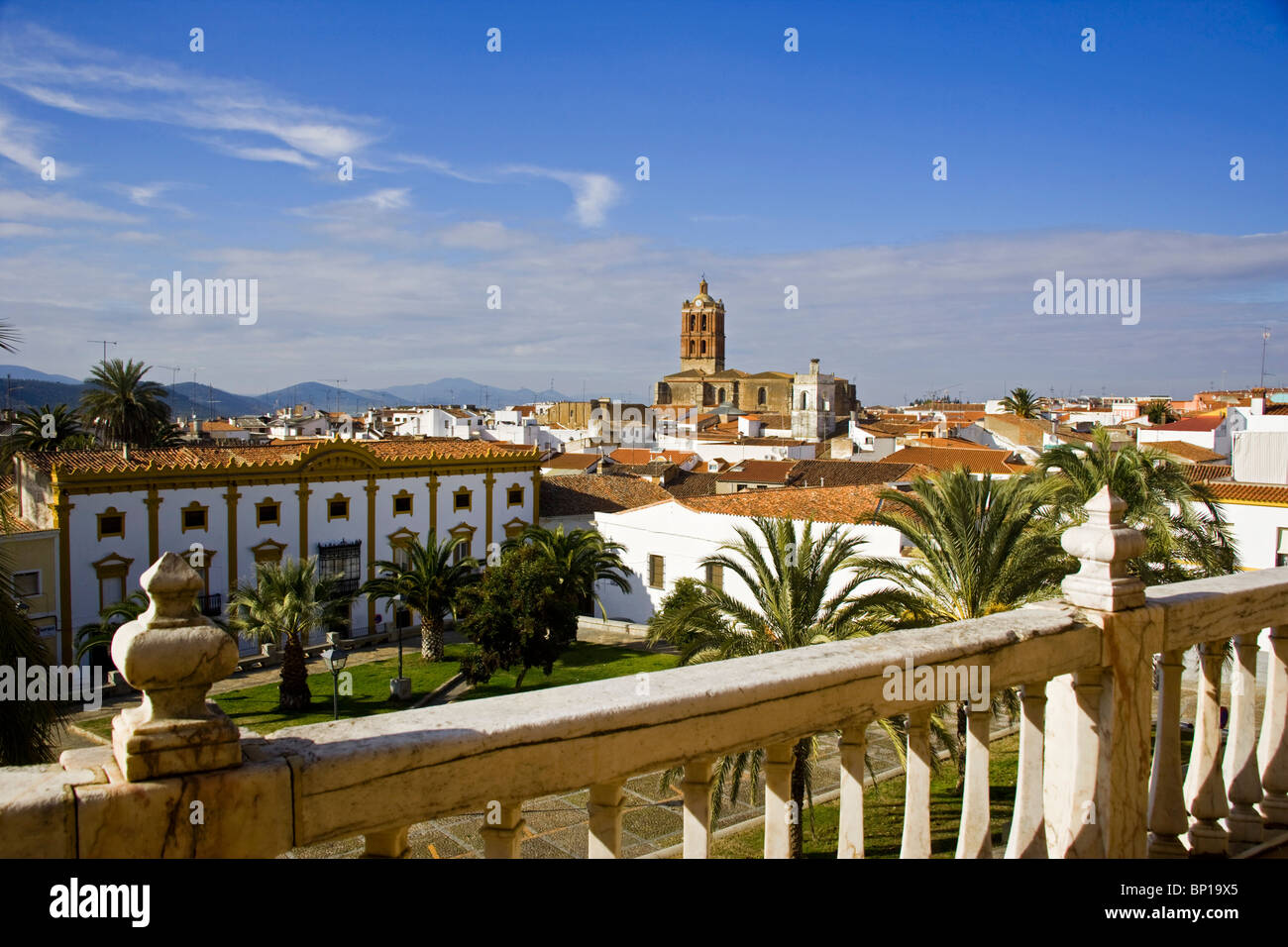 Vista di Zafra dal Parador Hotel, Estremadura, Spagna, Europa. Foto Stock