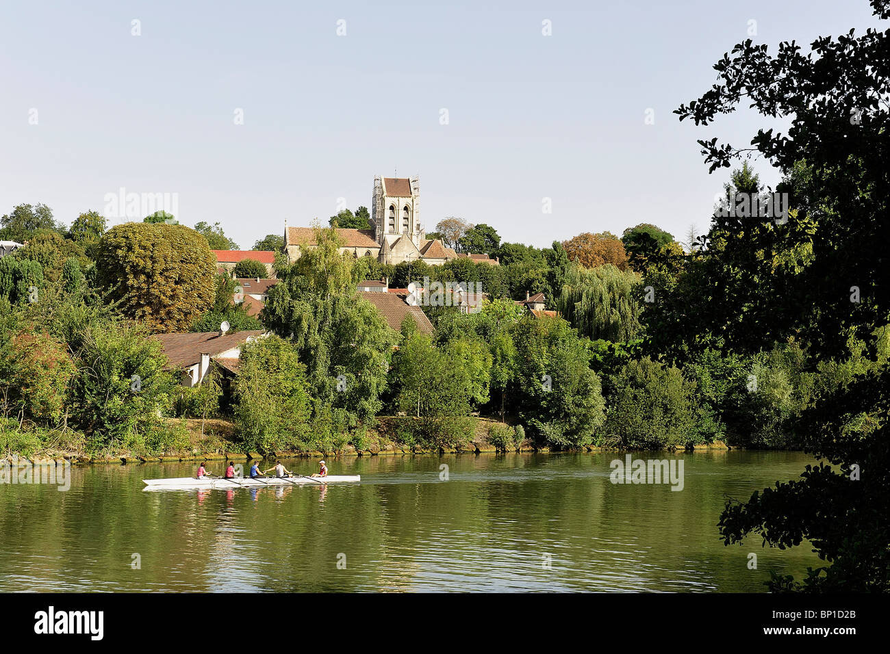 Francia, Val d'Oise, Vexin, Auvers sur Oise, fiume Oise Foto Stock