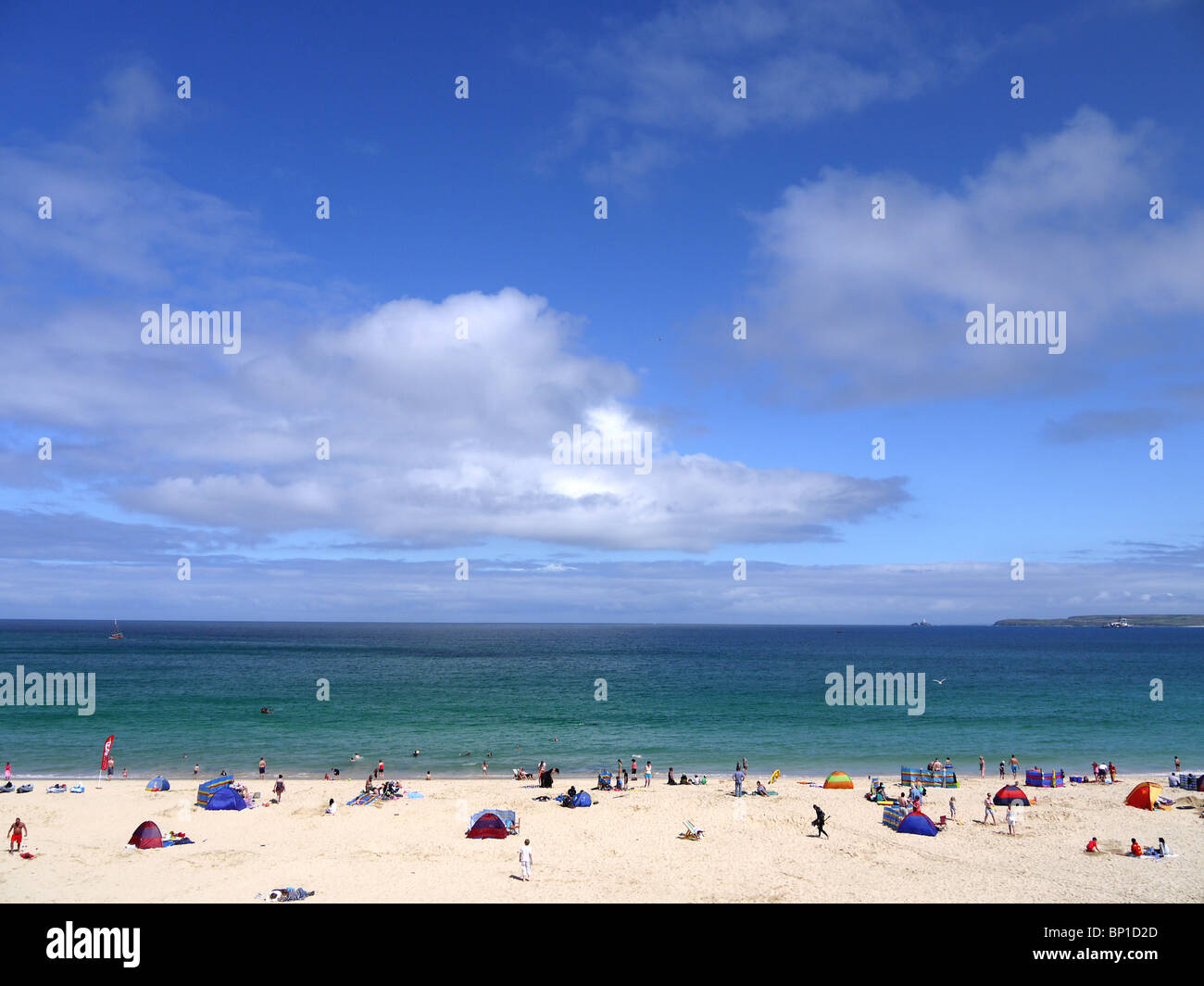 Carbis Bay spiaggia Bandiera Blu nr. St Ives West Cornwall Regno Unito Foto Stock