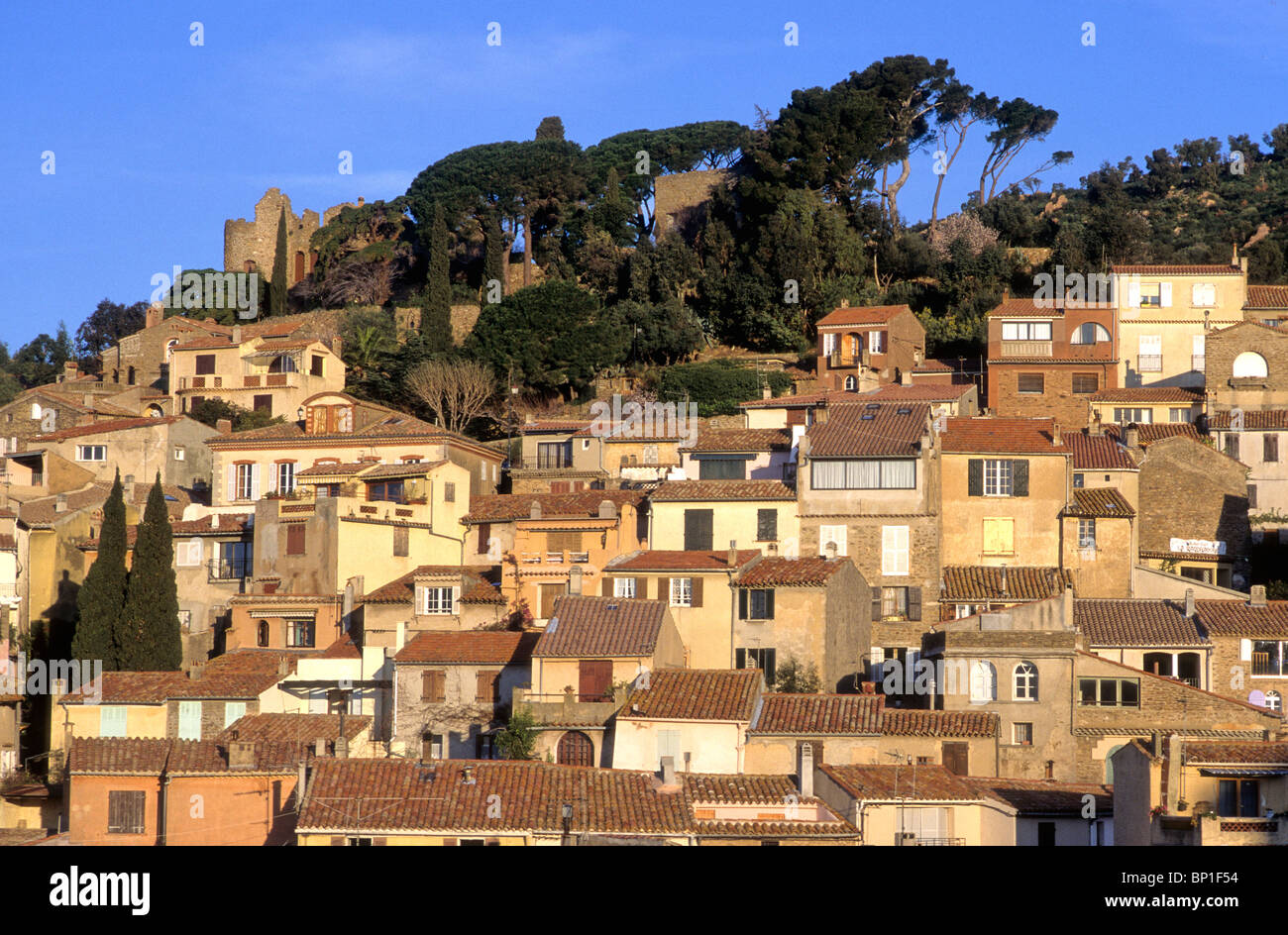 Francia Provenza Alpes-Cote-d'azur, Var (83), Bormes les Mimosas, vecchio villaggio Foto Stock