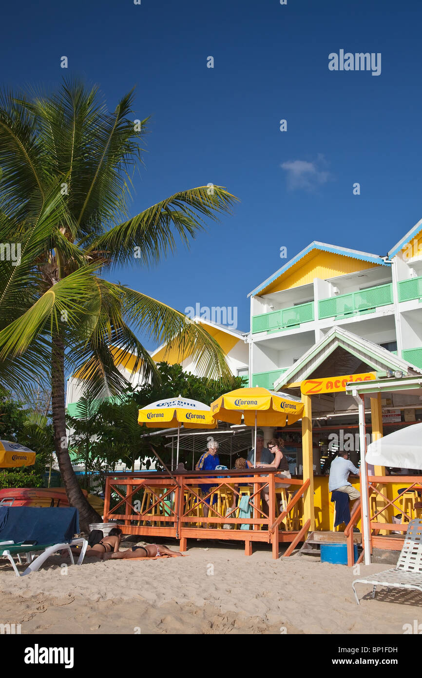 Zaccios Bar ristorante, West Coast, Barbados, Caraibi Foto Stock