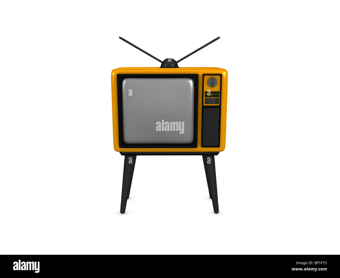 Immagine 3d, concettuale Old-style di Tv, vista frontale Foto Stock