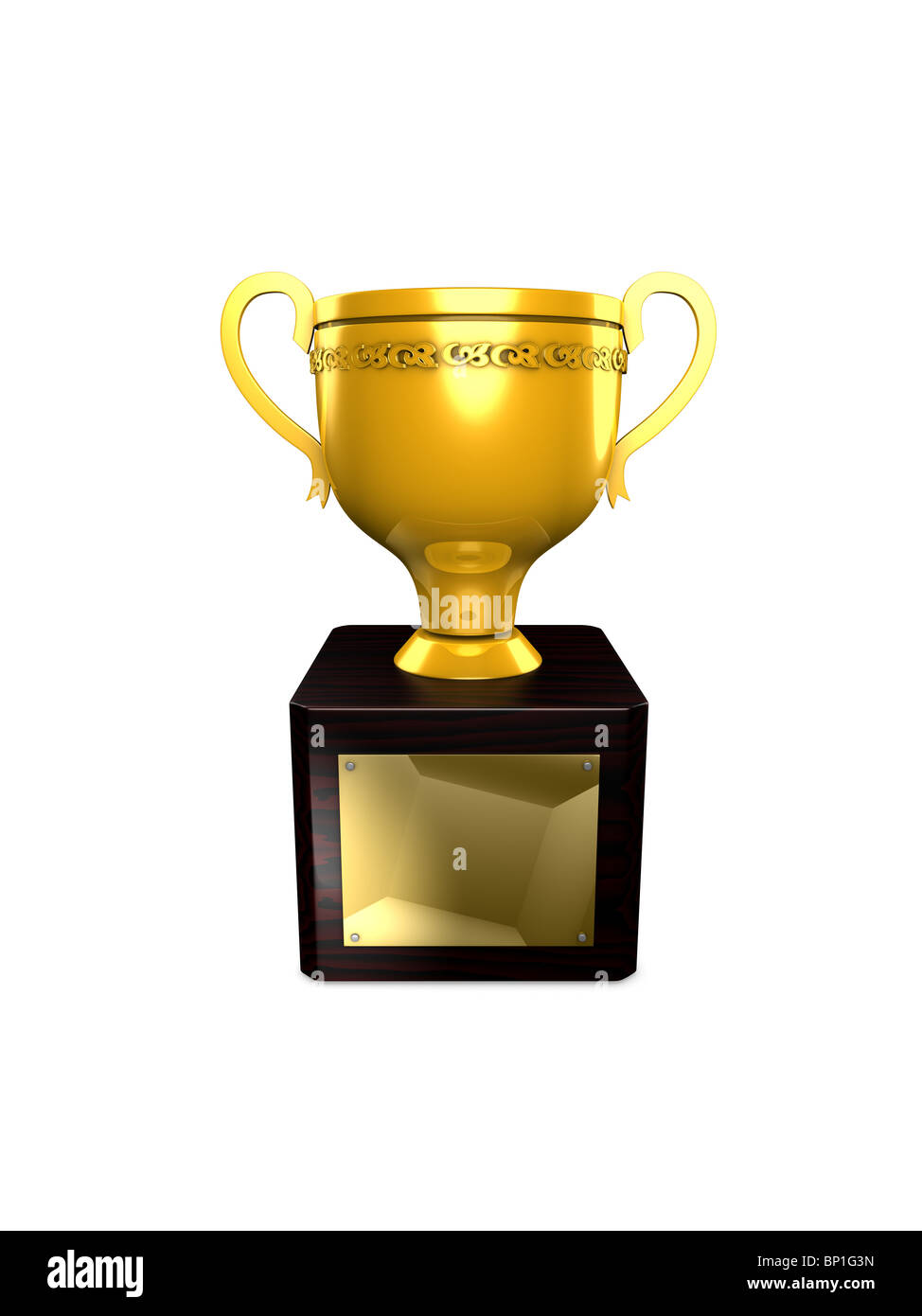 Immagine 3d, concettuale oro del Trofeo Foto Stock