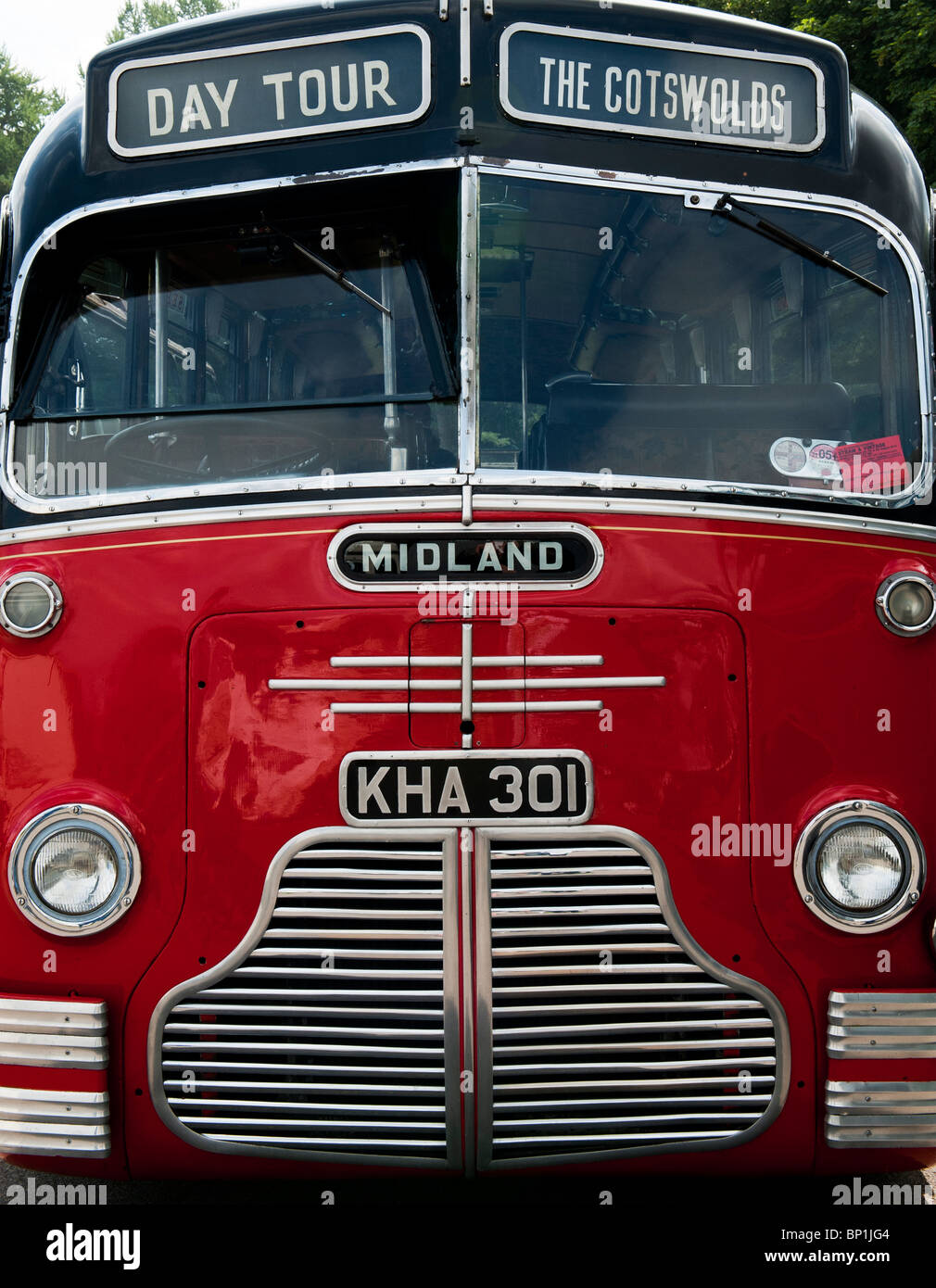 Vintage Bus Midland 1948 a una fiera a vapore in Inghilterra Foto Stock